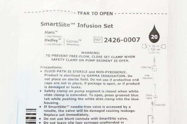 CareFusion 2426-0007 SmartSite Infusion Set 26ml (x)
