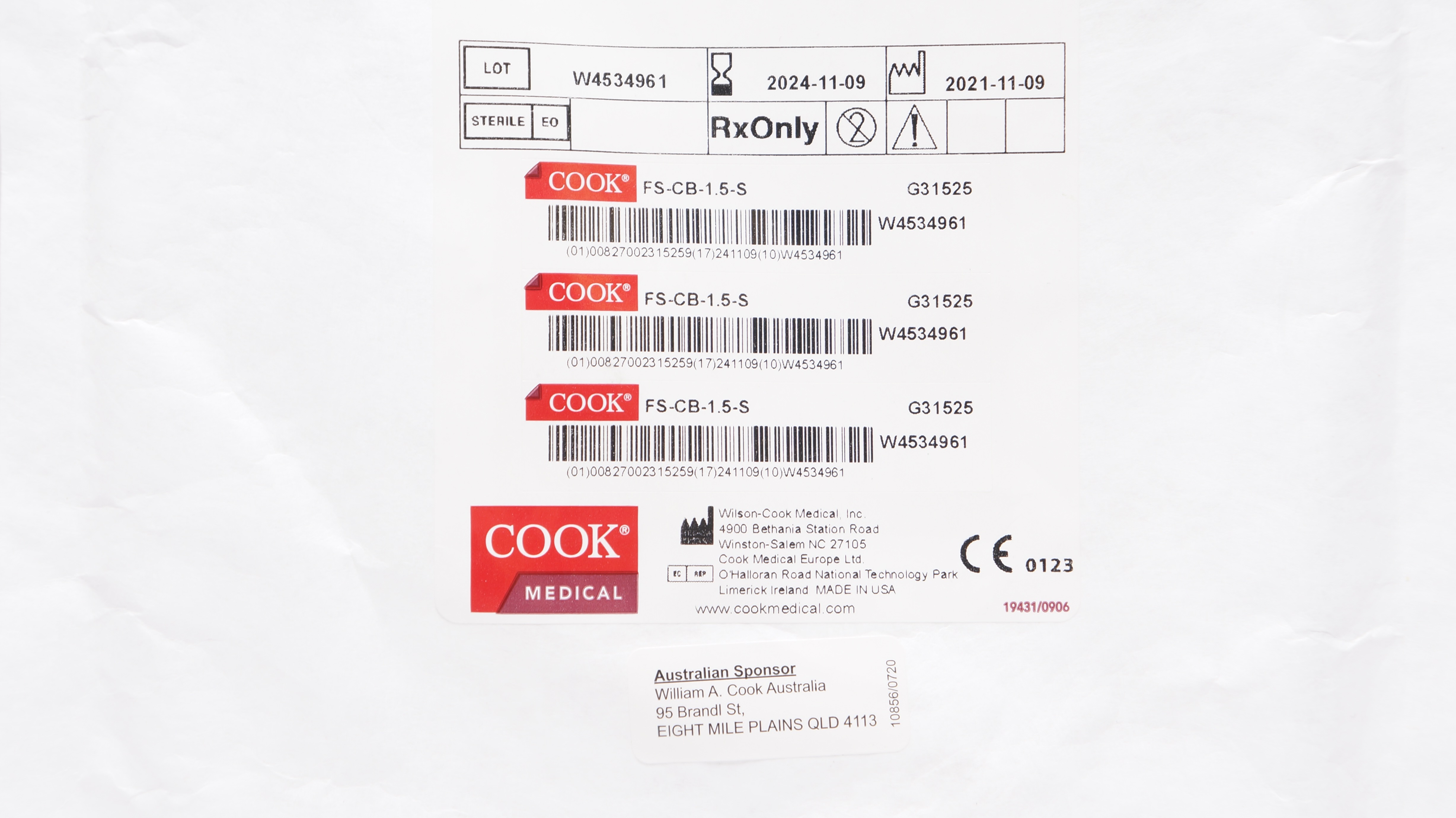 Cページ Cook Medical G31525 Fusion Cytology Brush 4.2mm x 8Fr. x 2.5cm x 1.5cm