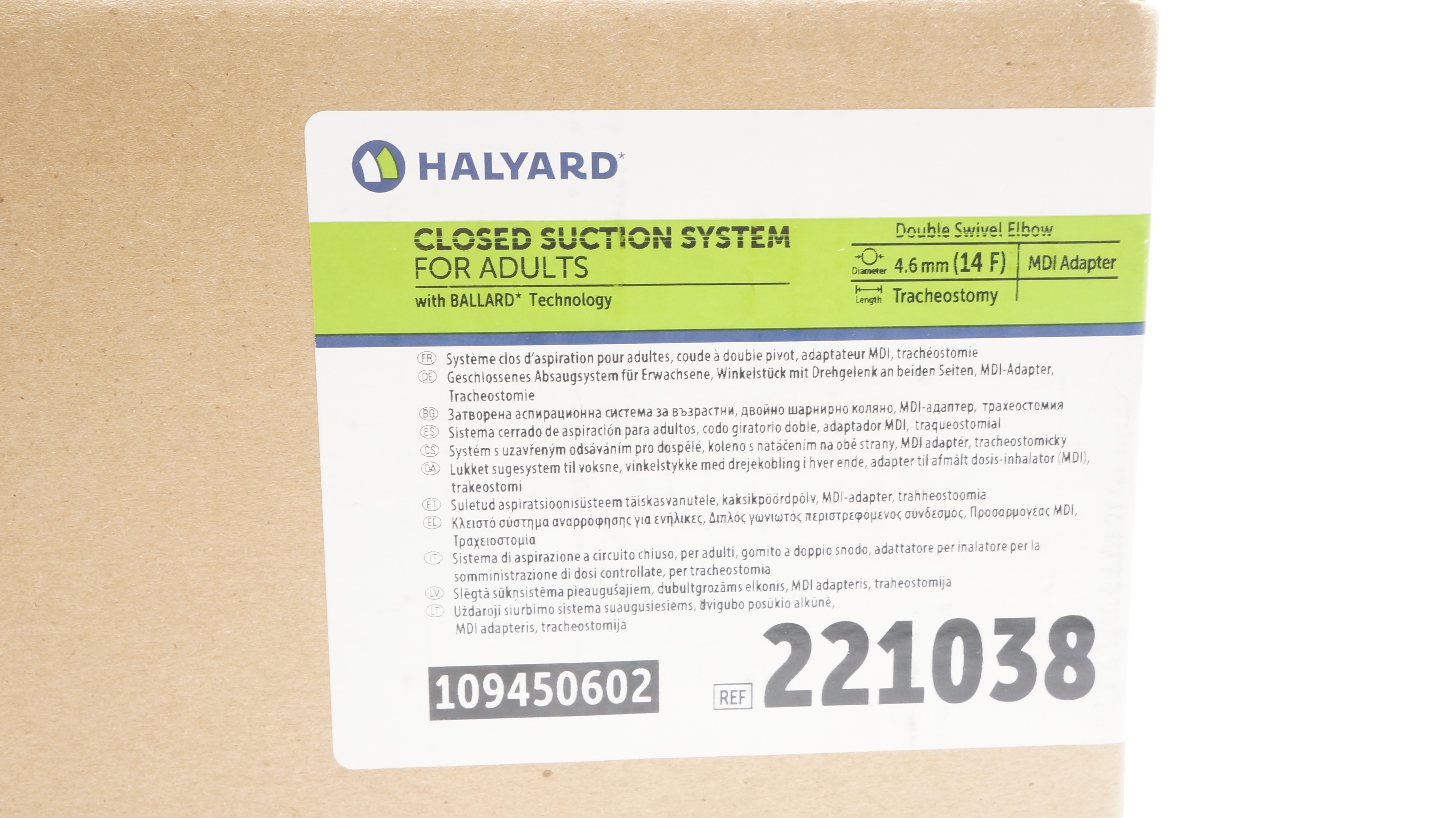 Halyard 221038 Closed Suction System For Adults 14F (x) - Case of 20