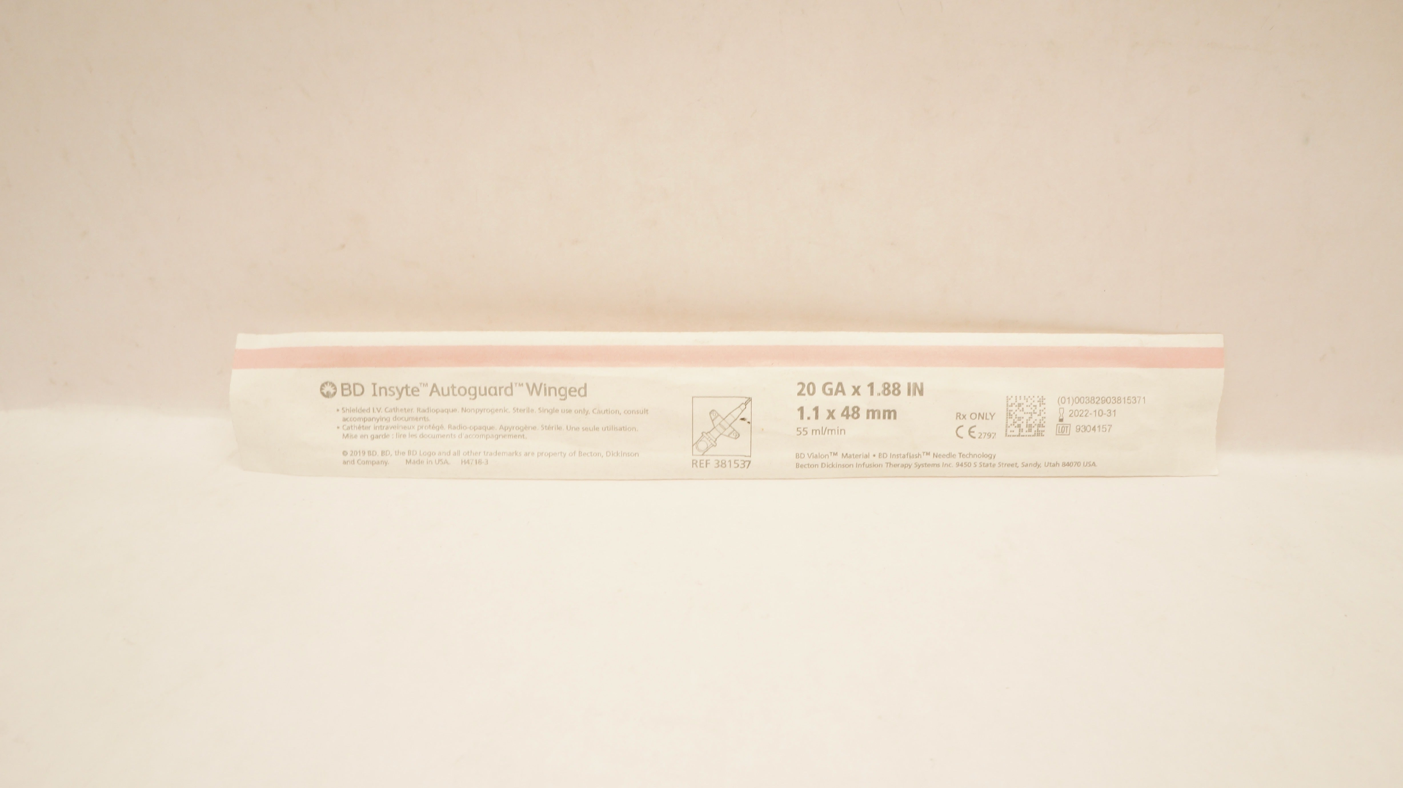 BD 381537 Insyte Autoguard Winged 20GA 1.88inch (x)