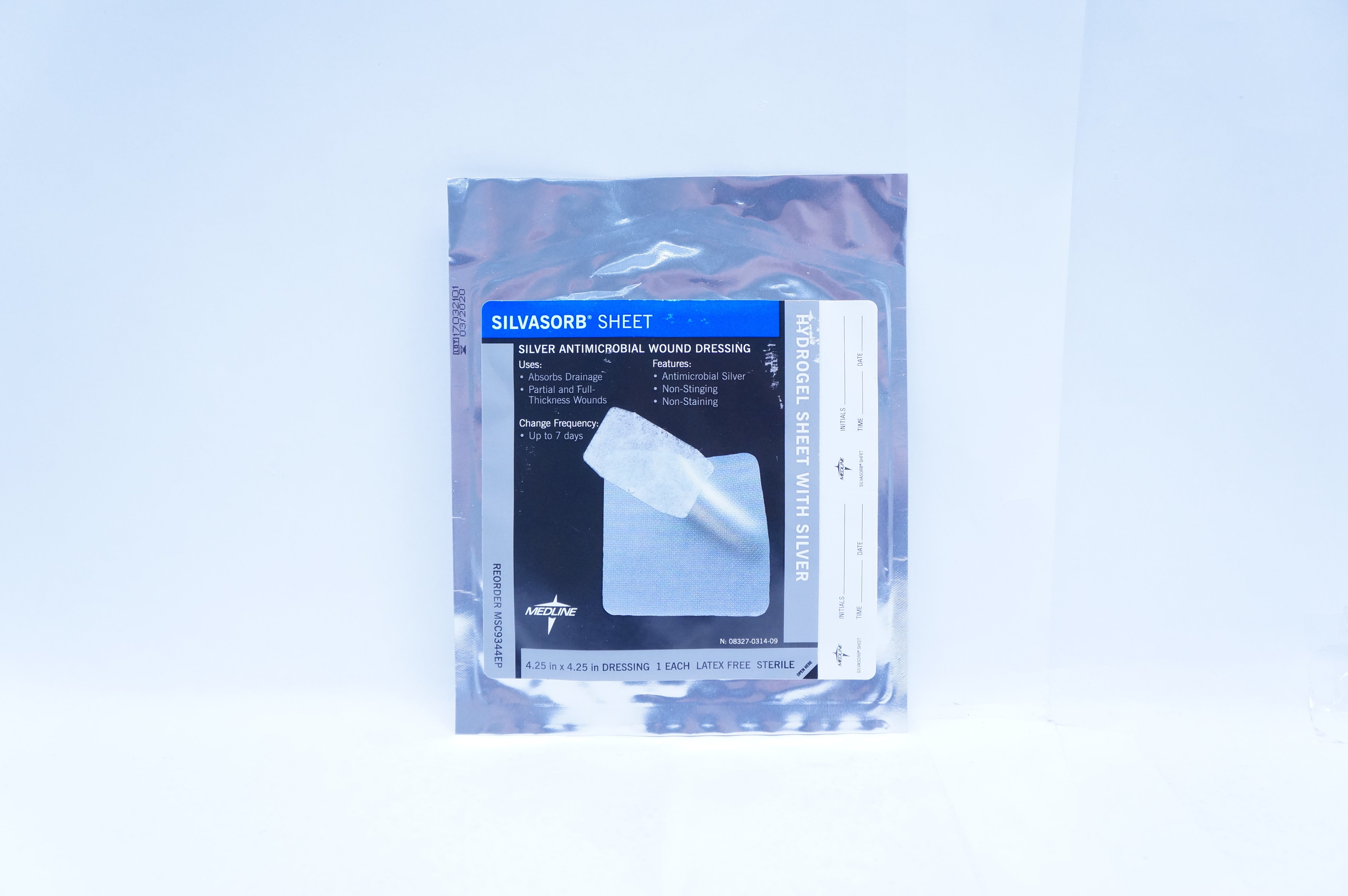 Medline MSC9344EP Silvasorb Sheet Antimicrobial Wound Dressing 4.25x4.25inch (x)