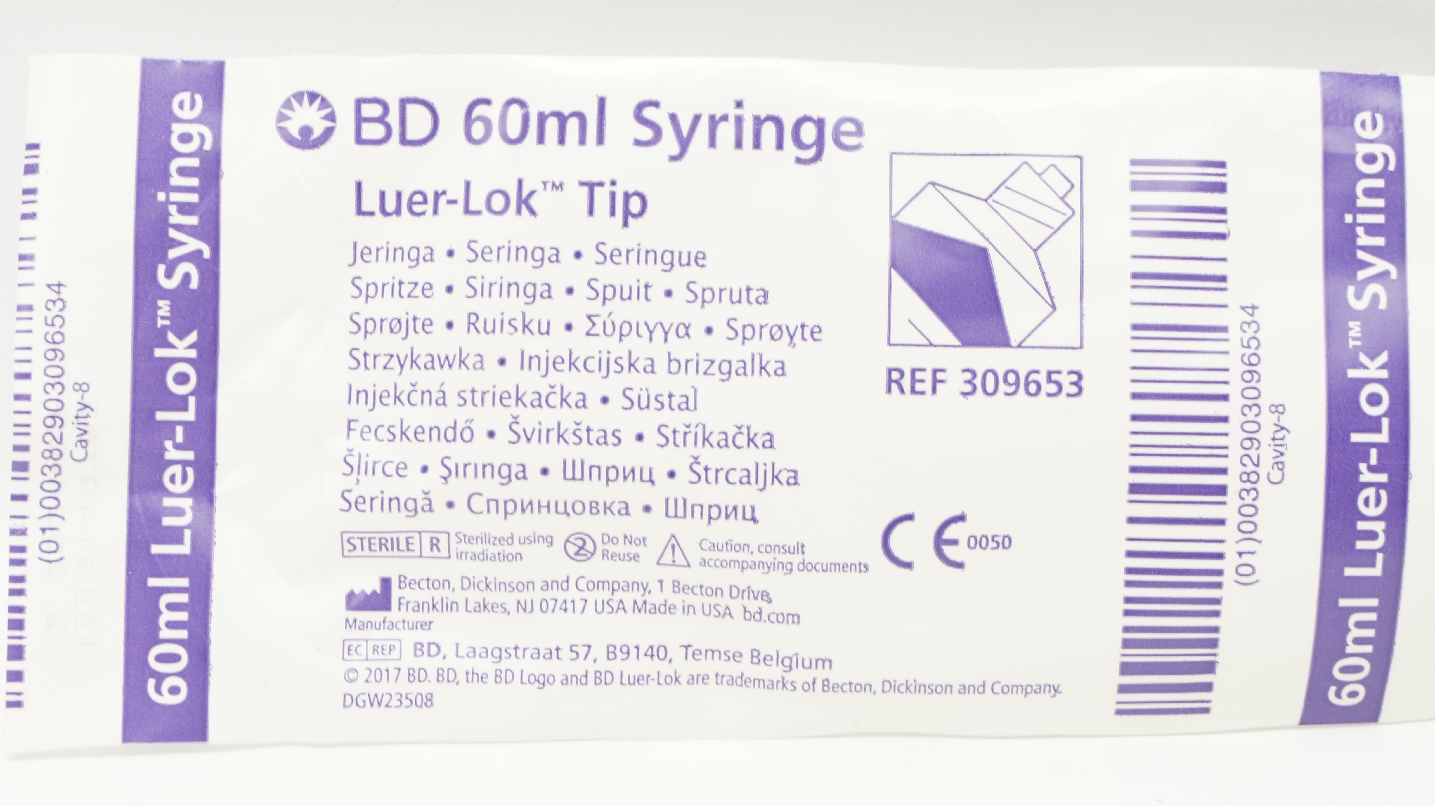 BD 309653 Luer-Lok Tip 60ml Syringe