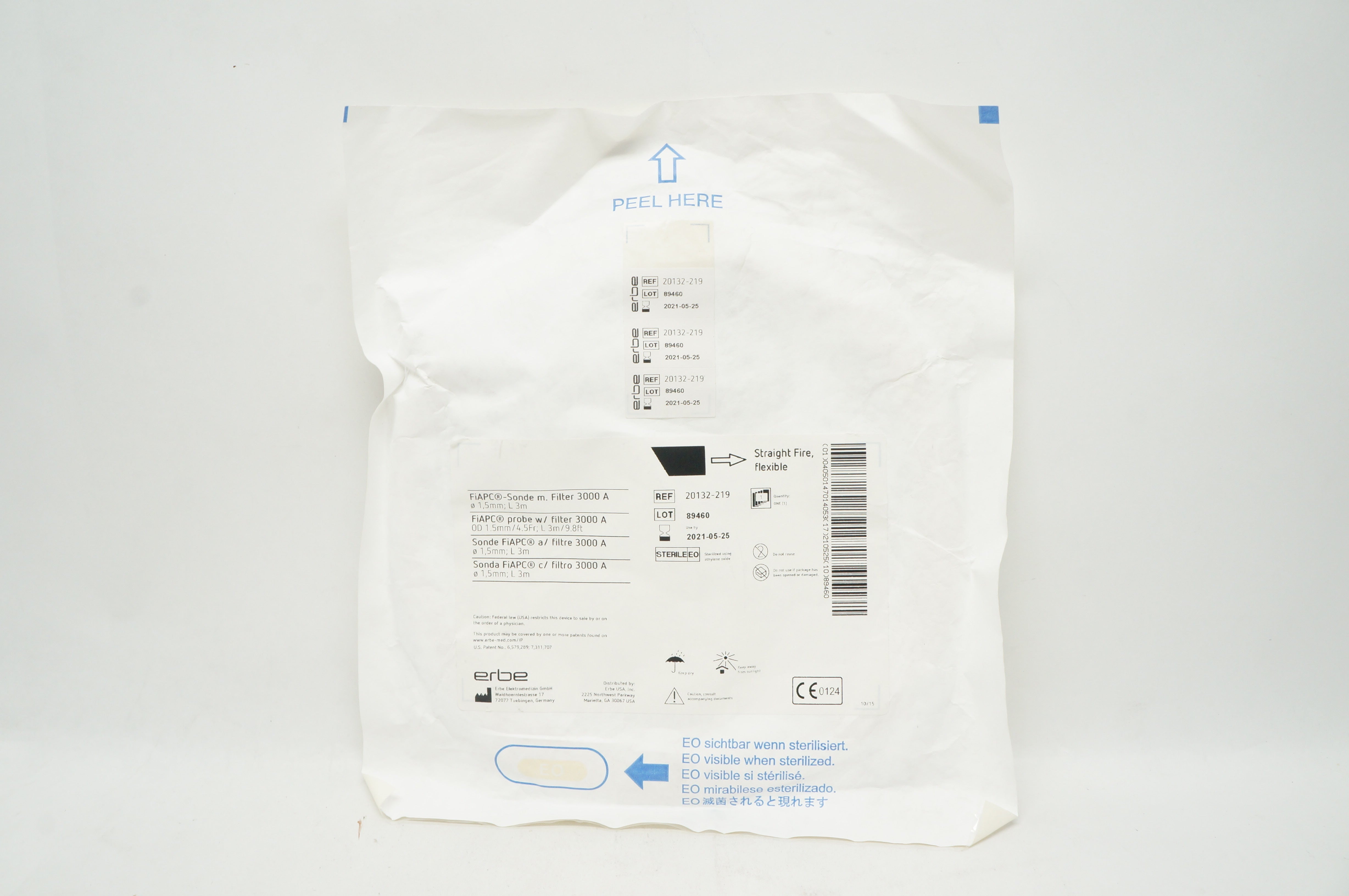 Erbe 20132-219 FiAPC probe w/Filter 3000A OD 1.5mm x 4.5Fr, L 9.8ft. (x)