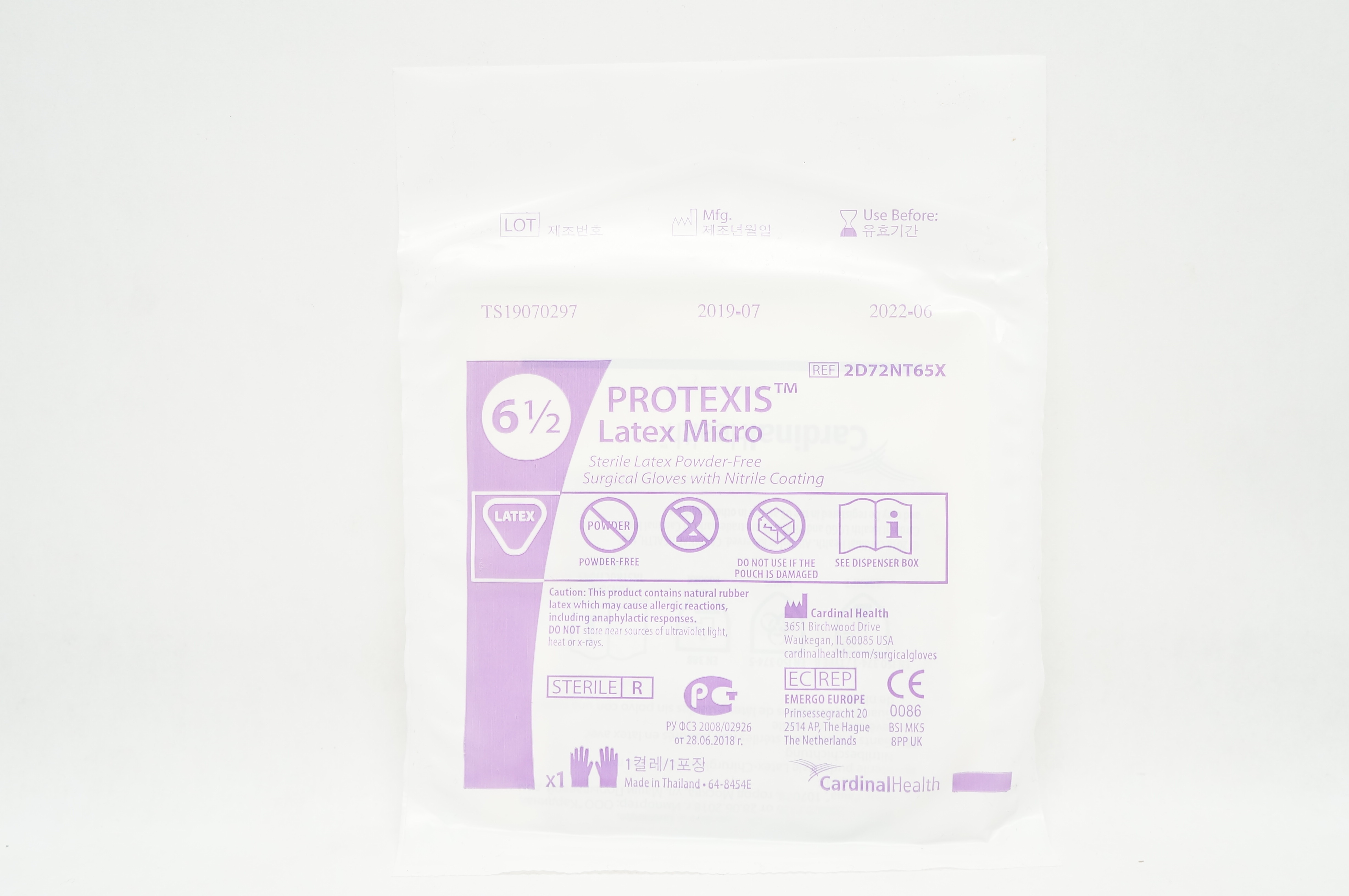 Cardinal Health 2D72NT65X Latex Micro Powder-Free Gloves 6-1/2 (x)