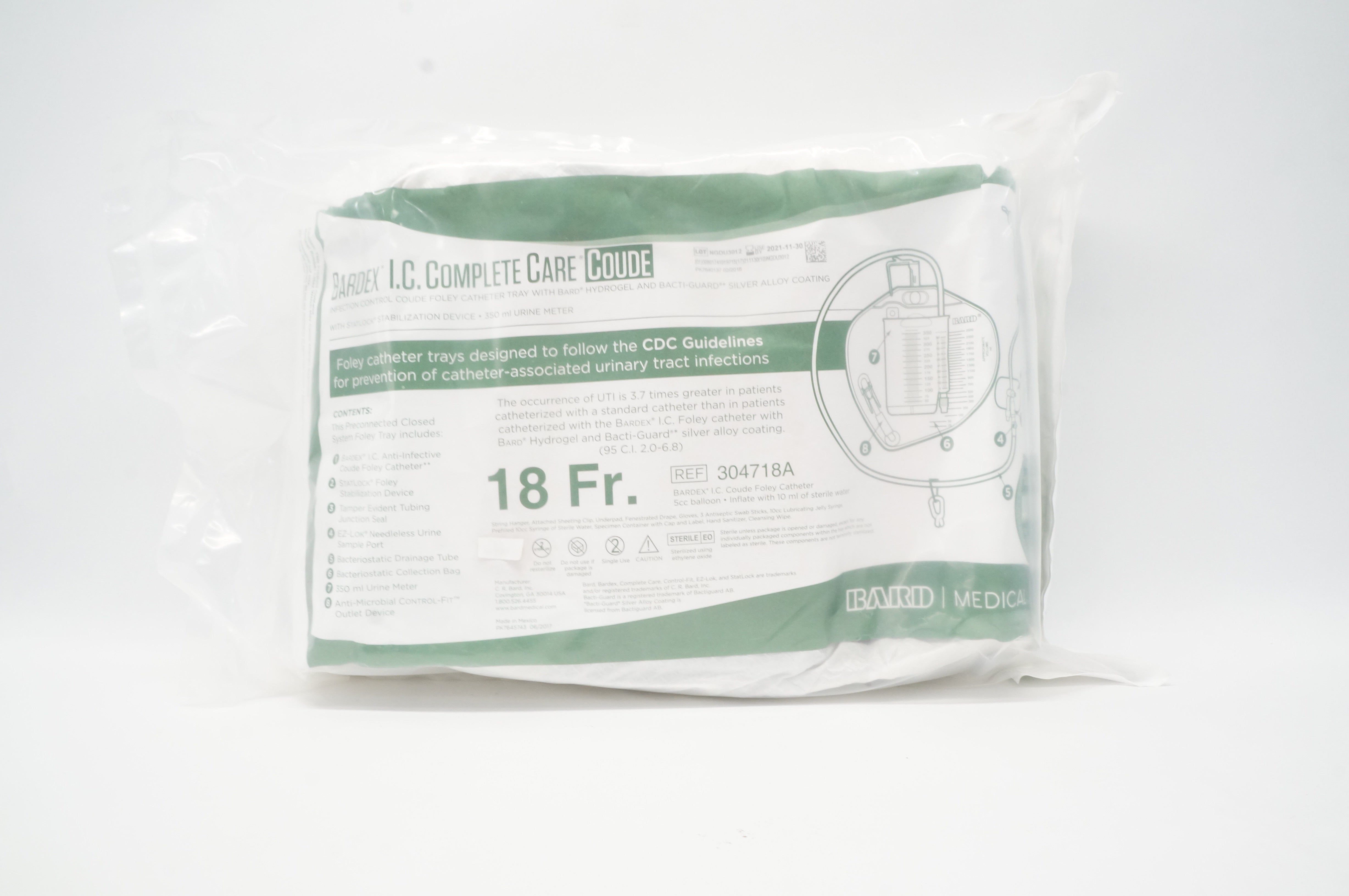 Bard 304718A Infection Control Coude Foley Cath. Tray 18 Fr.
