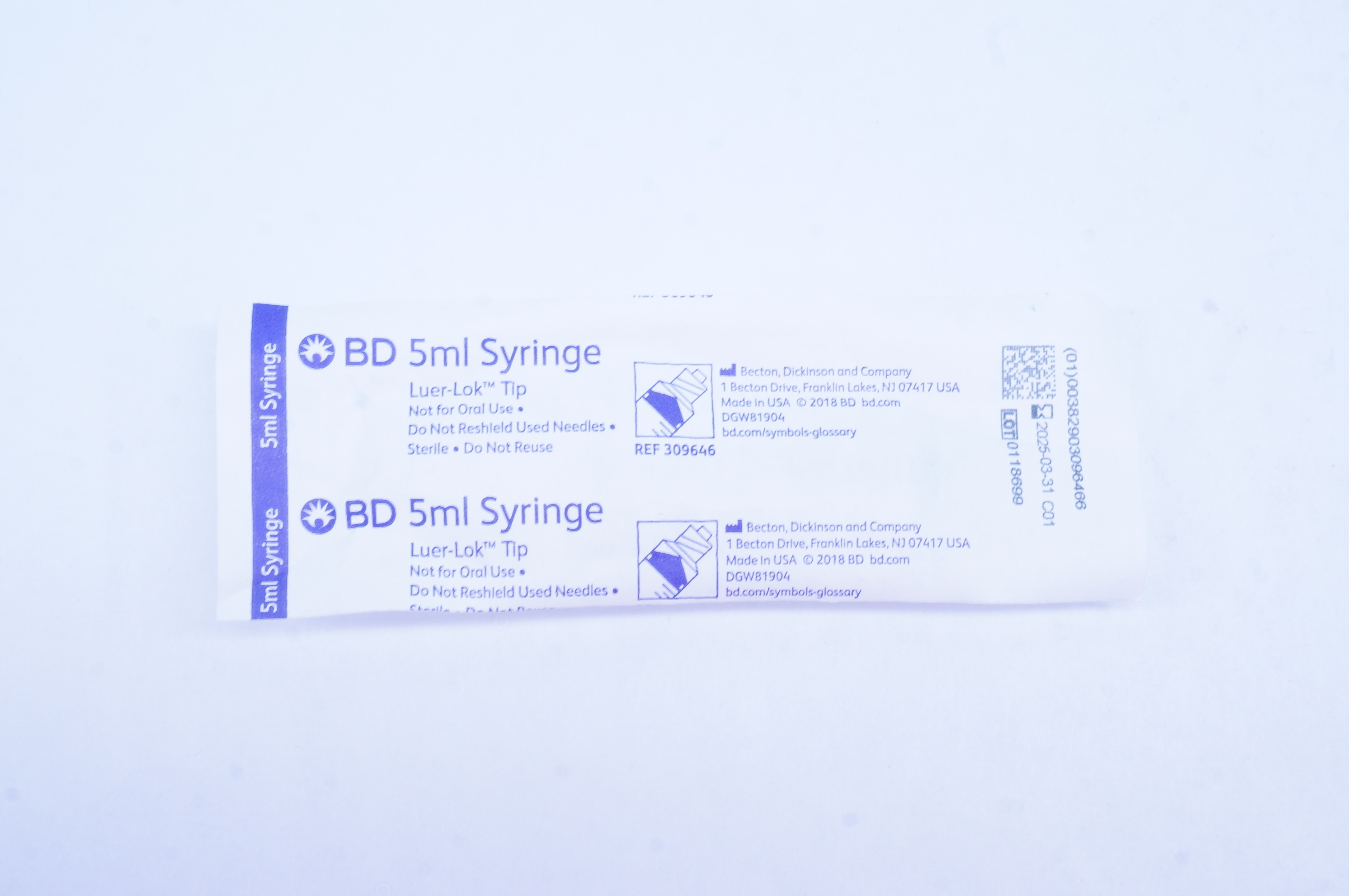 BD 309646 5 ml Syringe Luer-Lok Tip