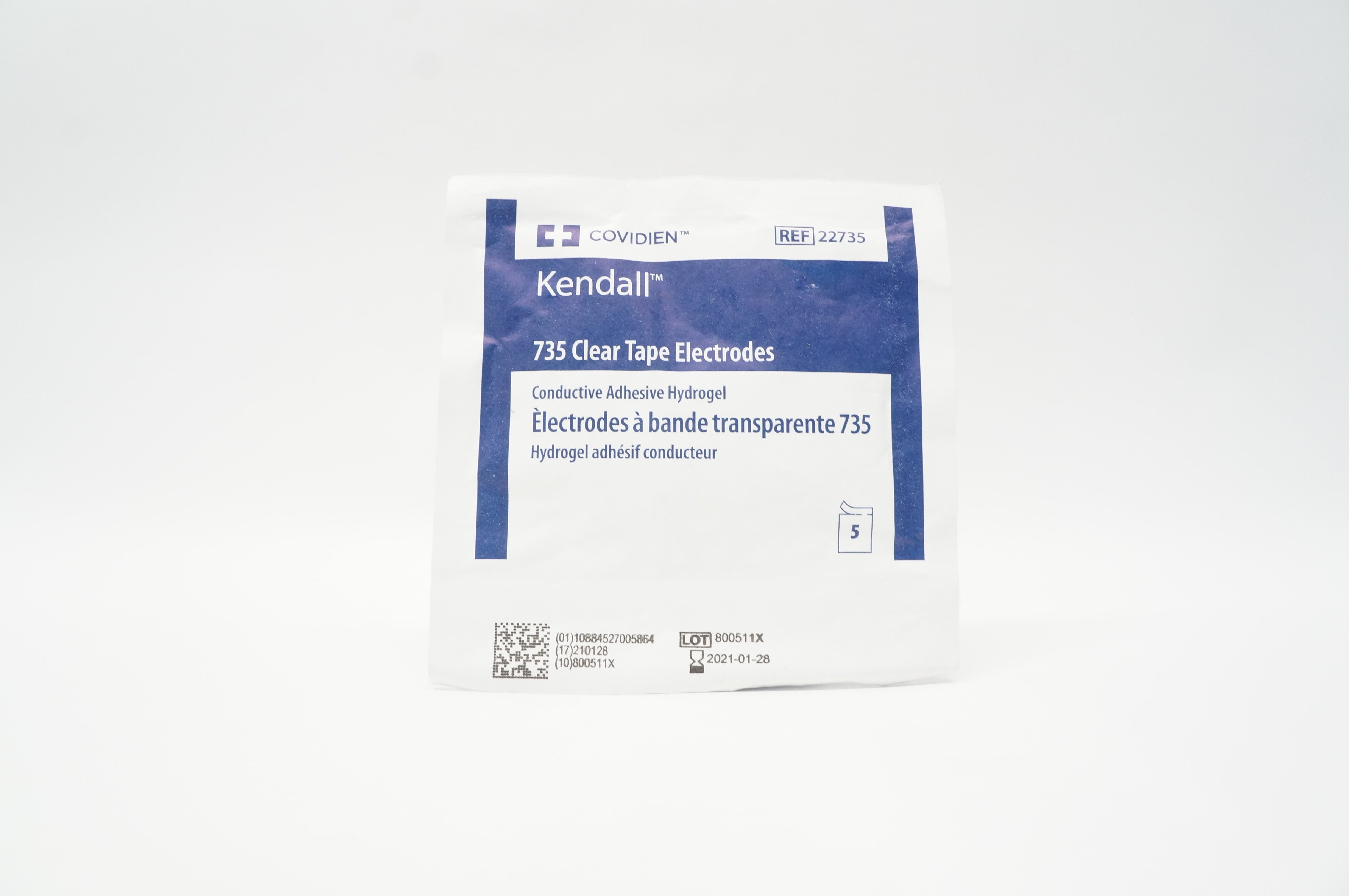 Covidien 22735 Kendall 735 Clear Tape Electrodes - Pack of 5 (x)