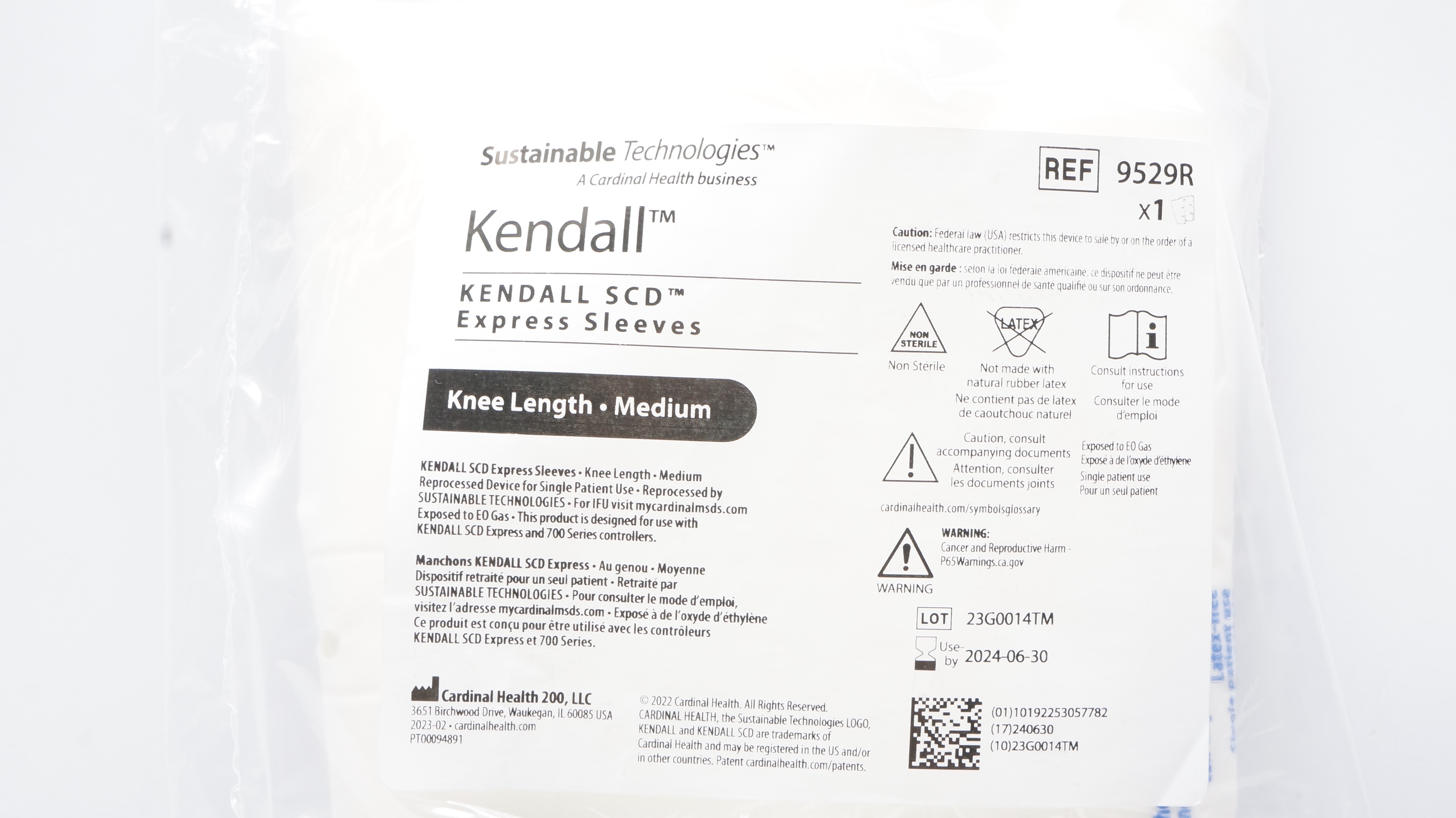 Cardinal Health 9529R Kendall SCD Express Sleeves Thigh Length Medium (x)
