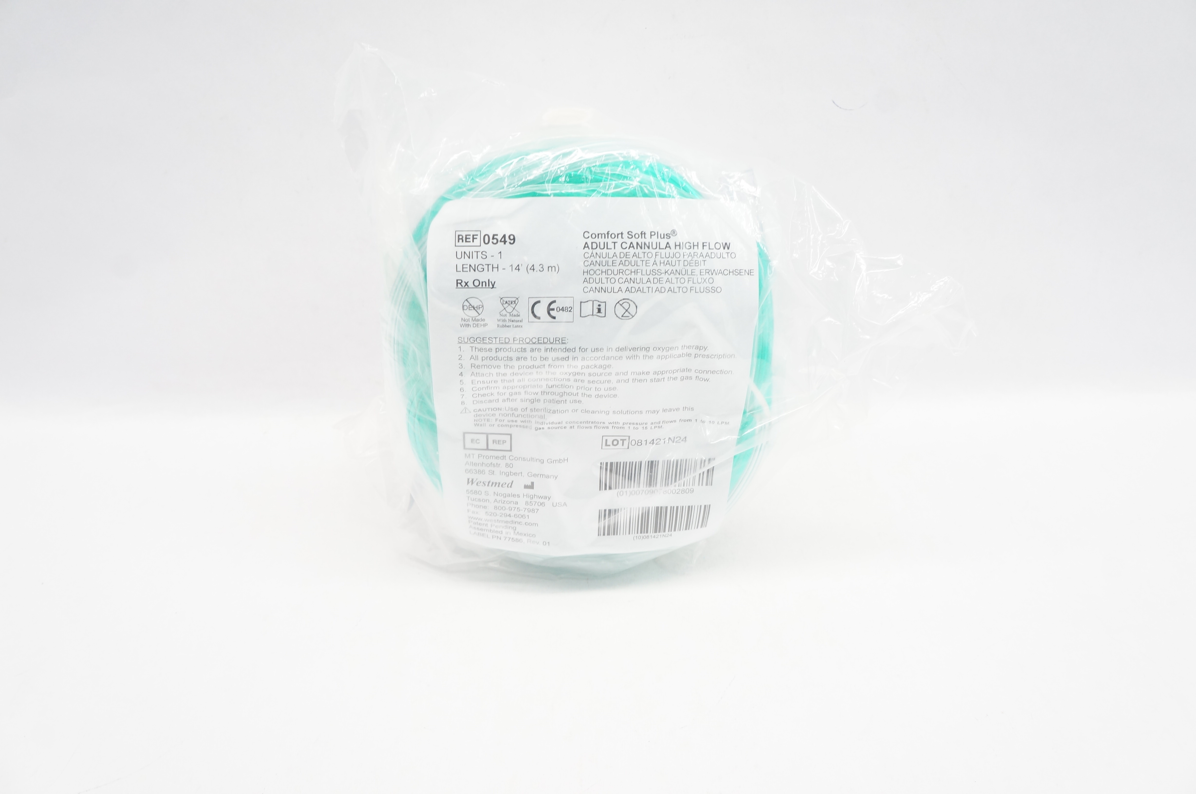 Westmed 0549 Comfort Soft Plus Adult Cannula High Flow, 14Fr