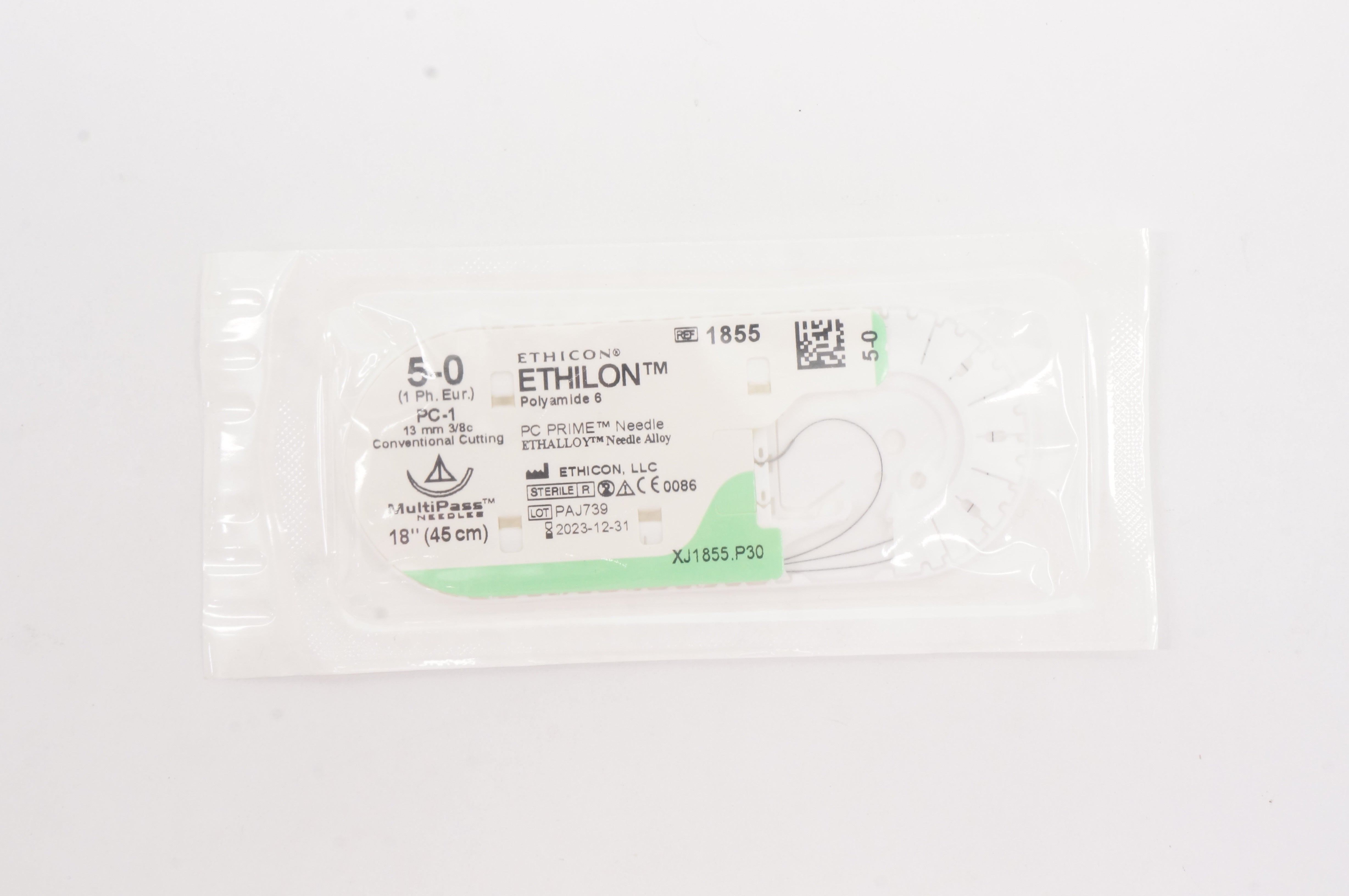Ethicon 1855 Ethilon Polyamid 6 PC Prime Needle 5.0