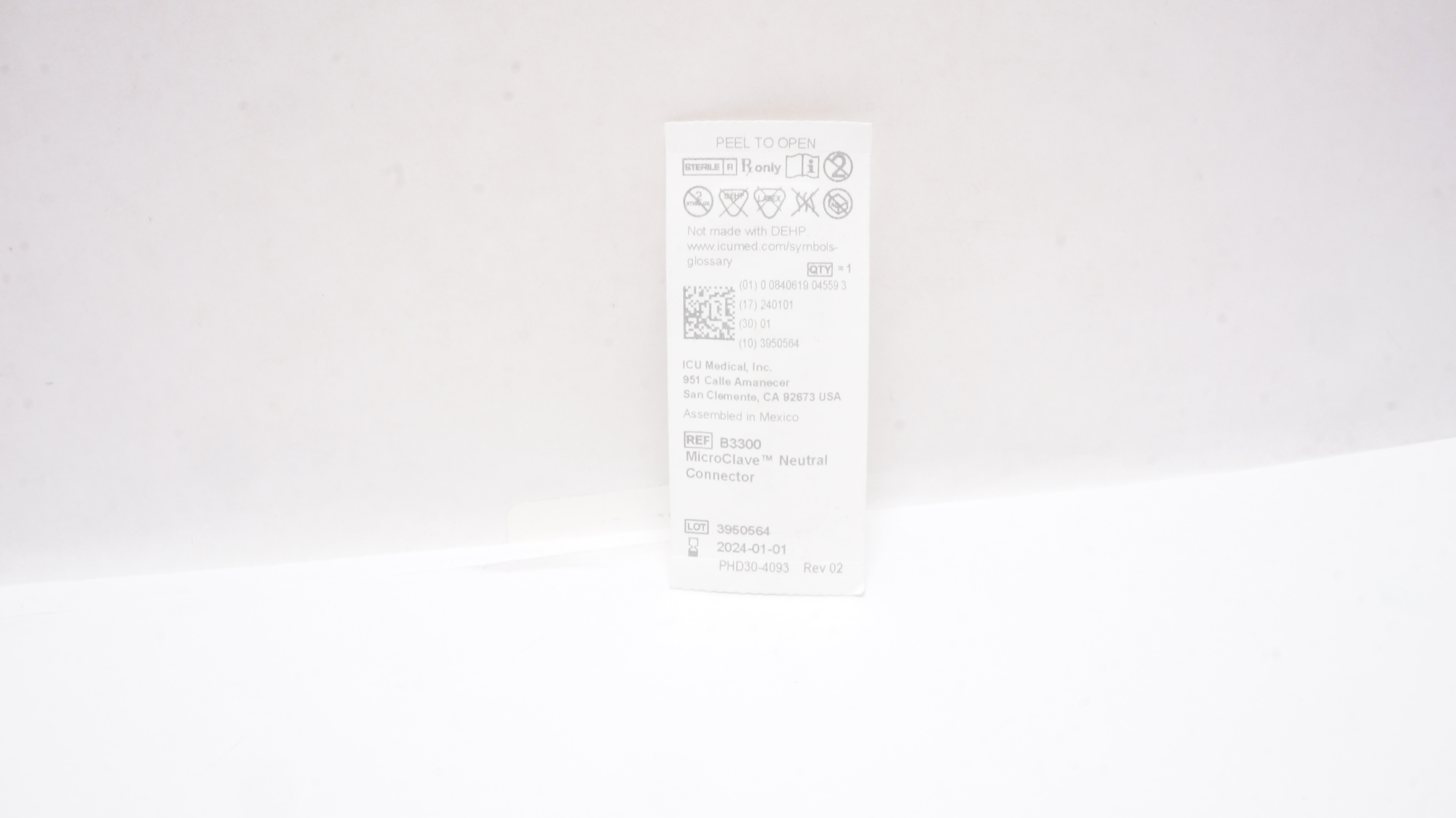 ICU Medical B3300 Micro Clave Neutral Connector
