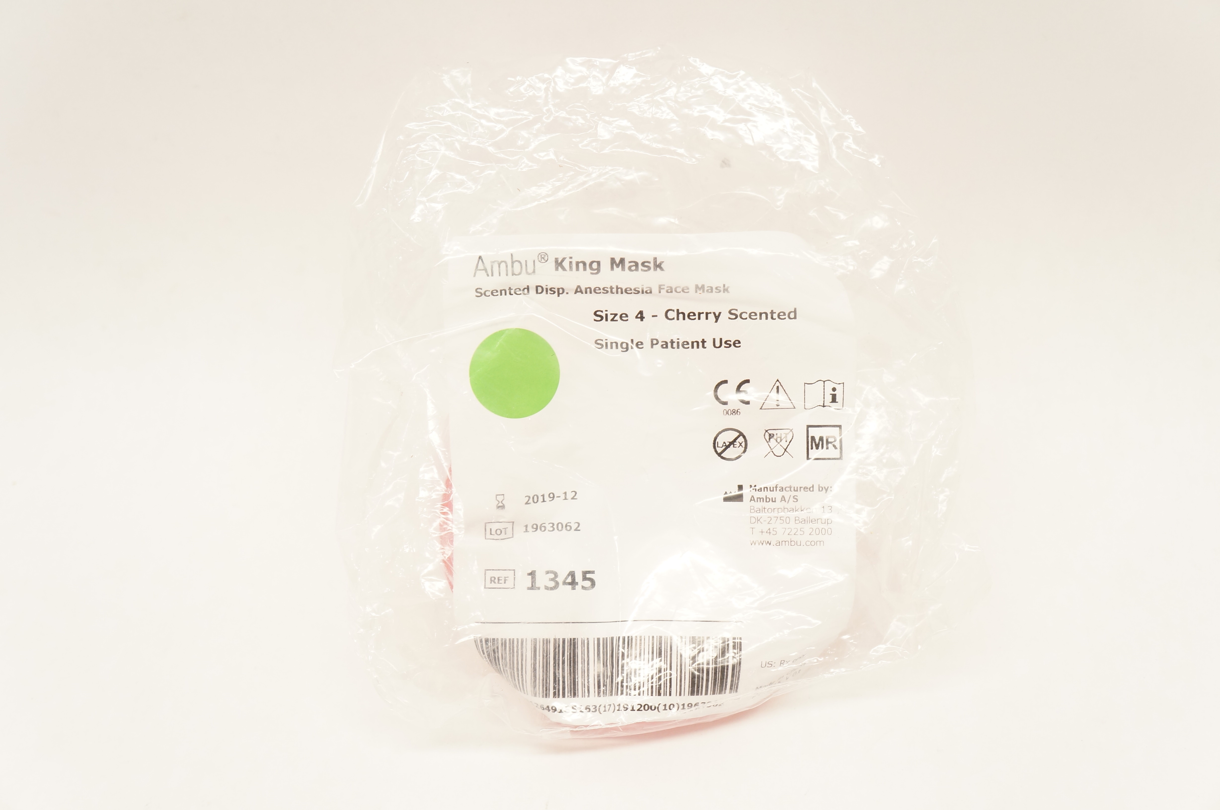 AMBU 1345 King Mask Cherry Scented Disposable Anesthesia Face Mask Size 4 (x)