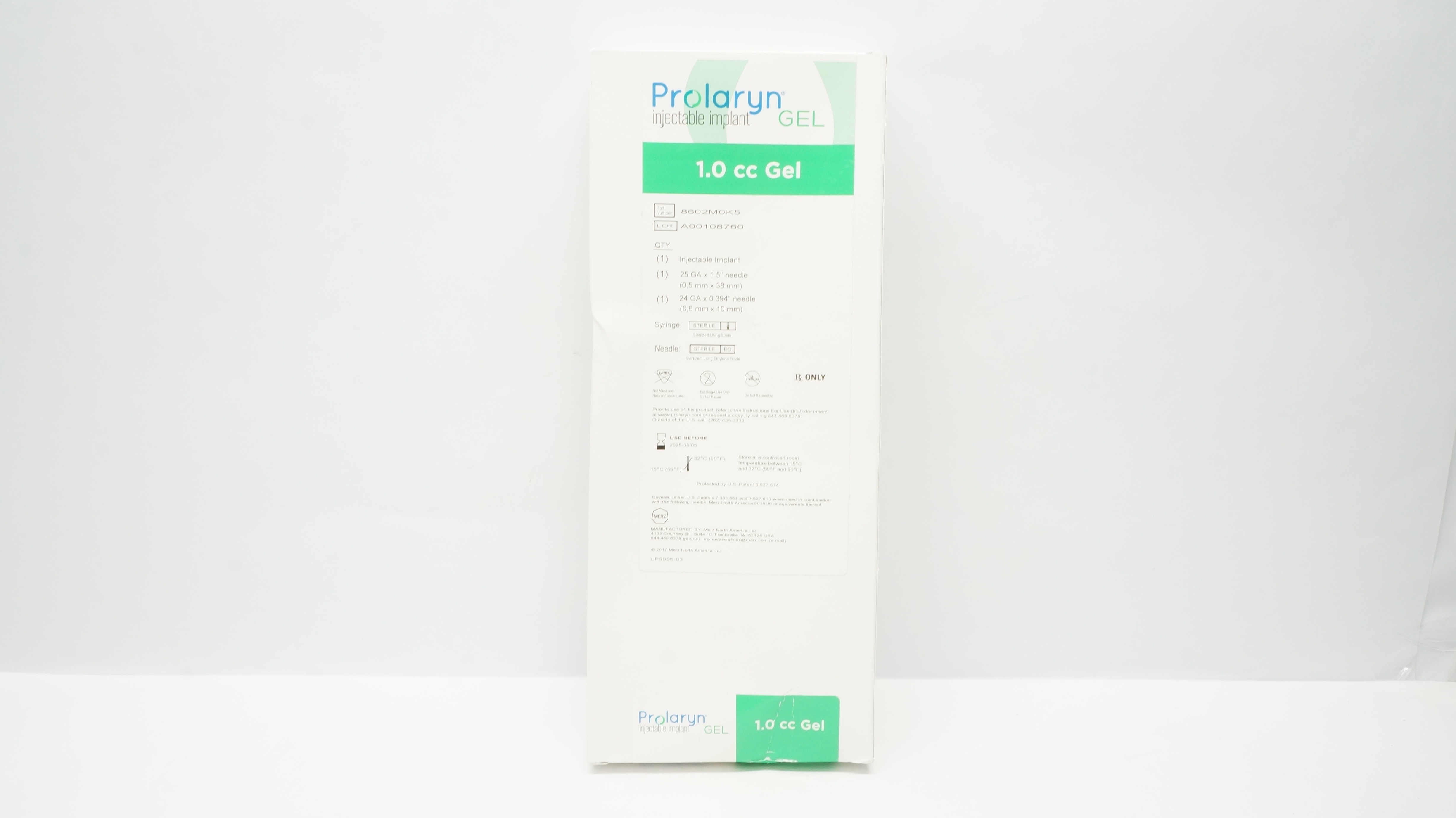 Merz 8602M0K5 Prolaryn Injectable Implant 1.0cc Gel, Ndle 25GA x 1.5inch