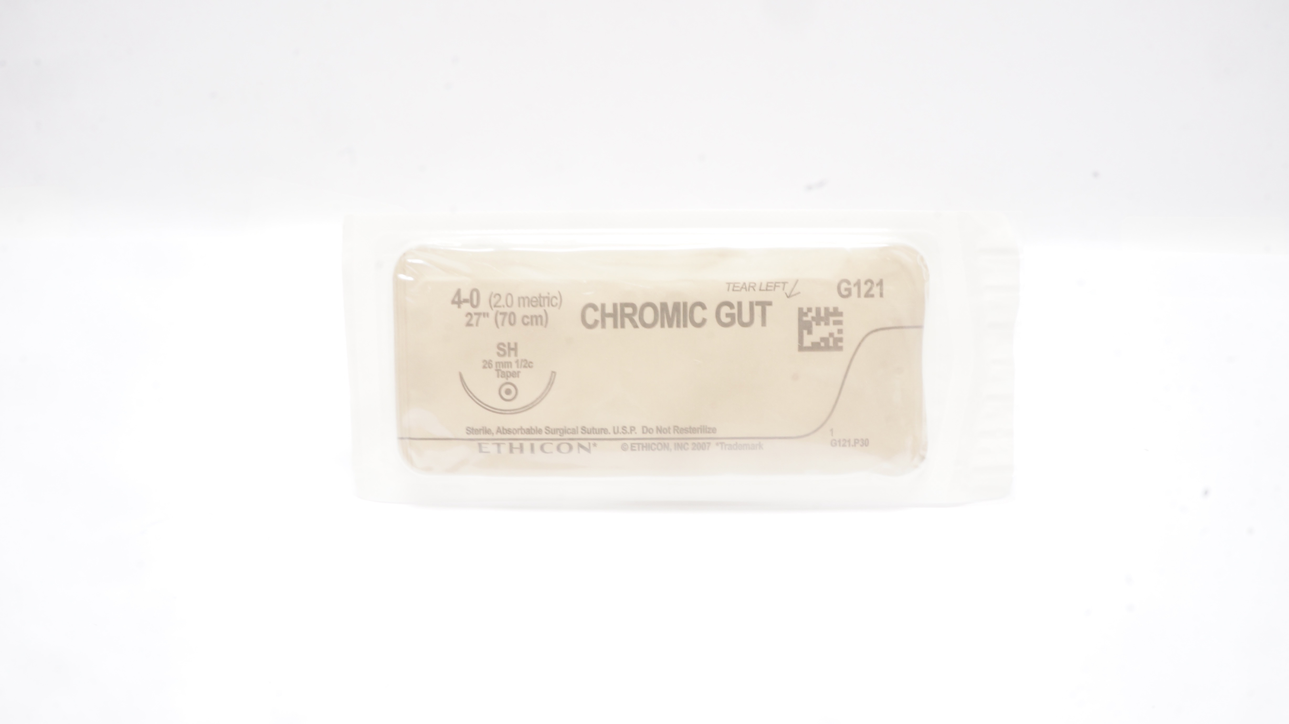 Ethicon G121 4-0 Chromic Gut, SH, 26mm 1/2c Taper, 27inch (x)