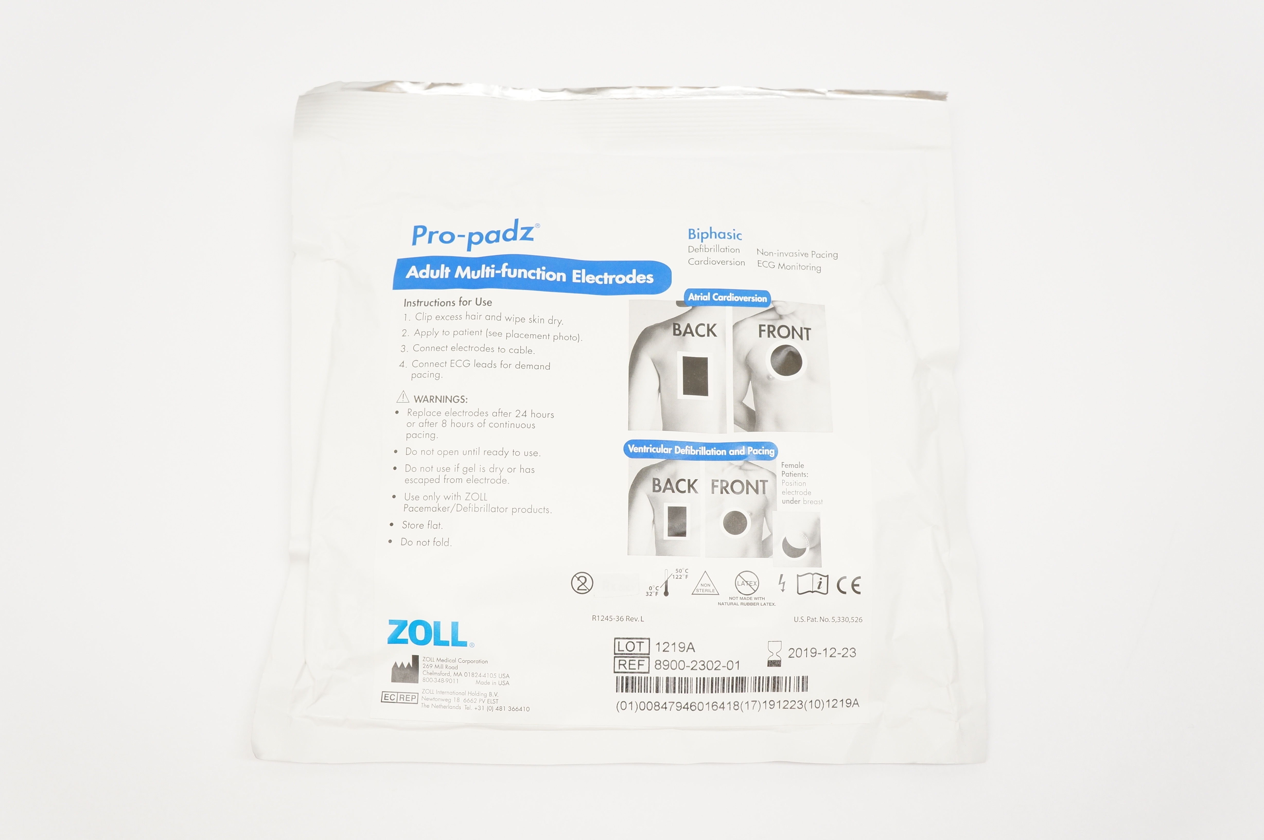 ZOLL 8900-2302-01 Pro-padz Adult Multi-function Electrodes Biphasic (x)