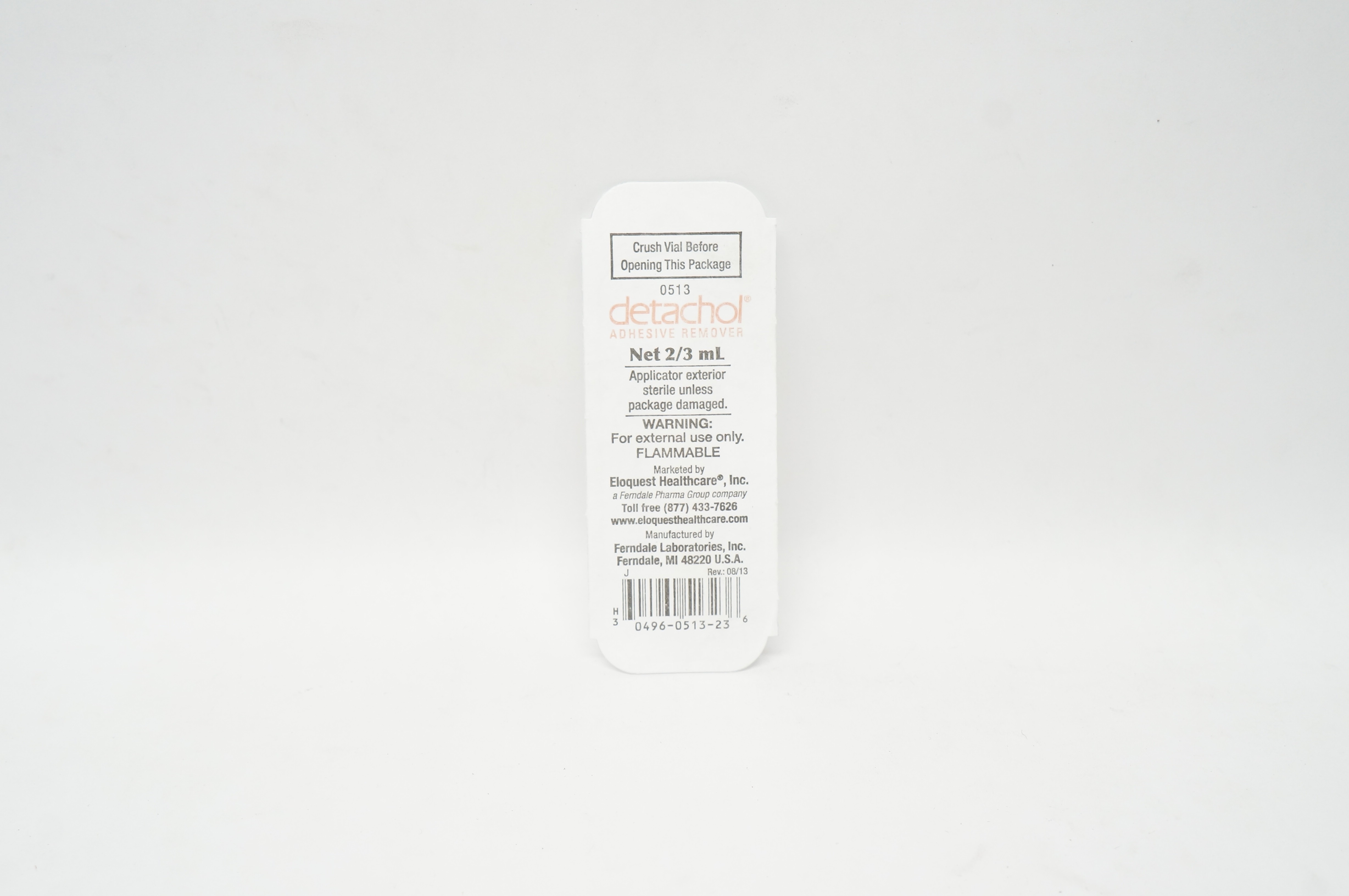 Ferndale Laboratories 0513 Detachol Adhesive Remover 2/3mL