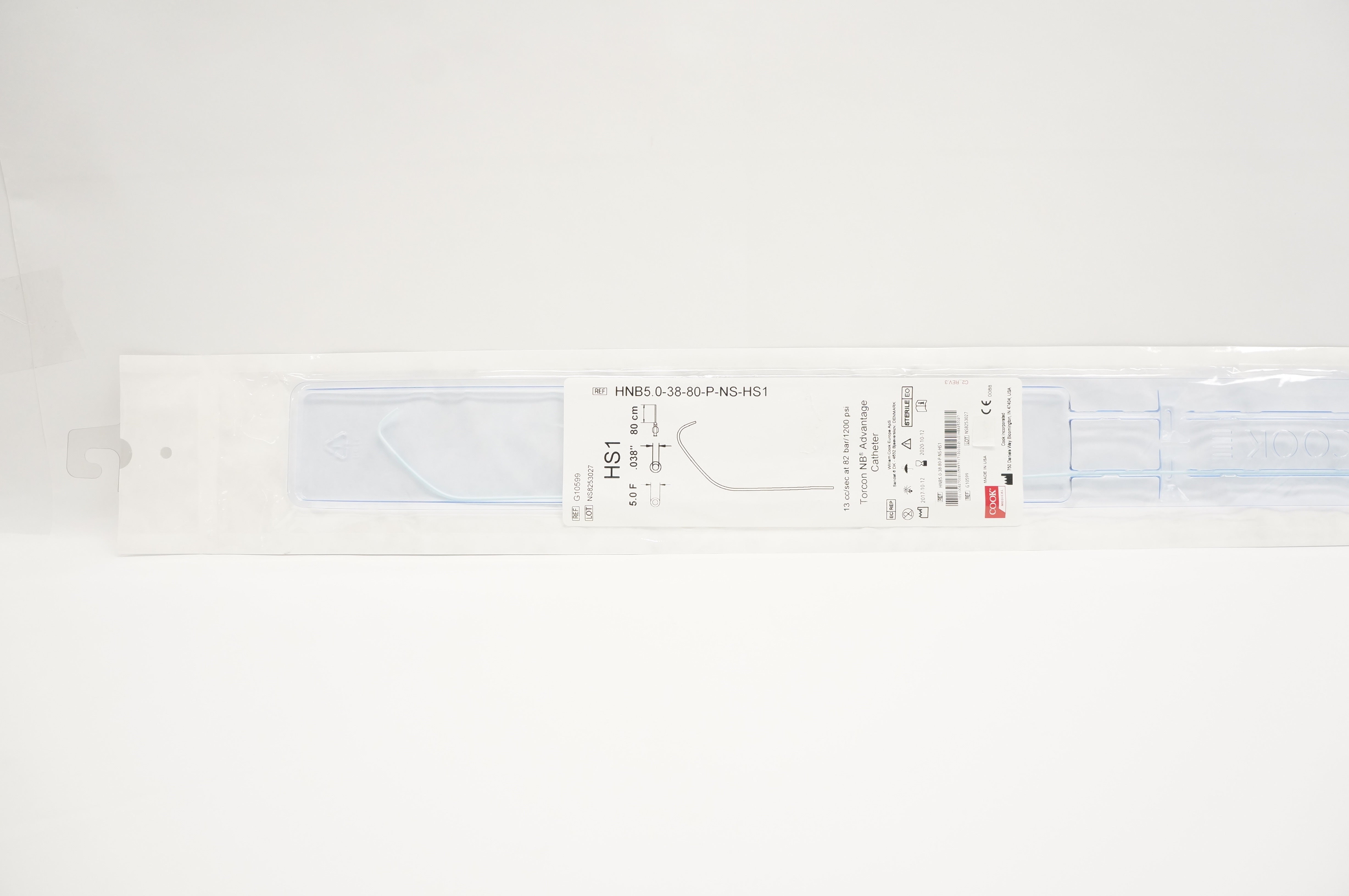 Cook Medical G10599 Tocon NB Advantage Cath. HS1 5.0F x 80cm x .038inch (x)