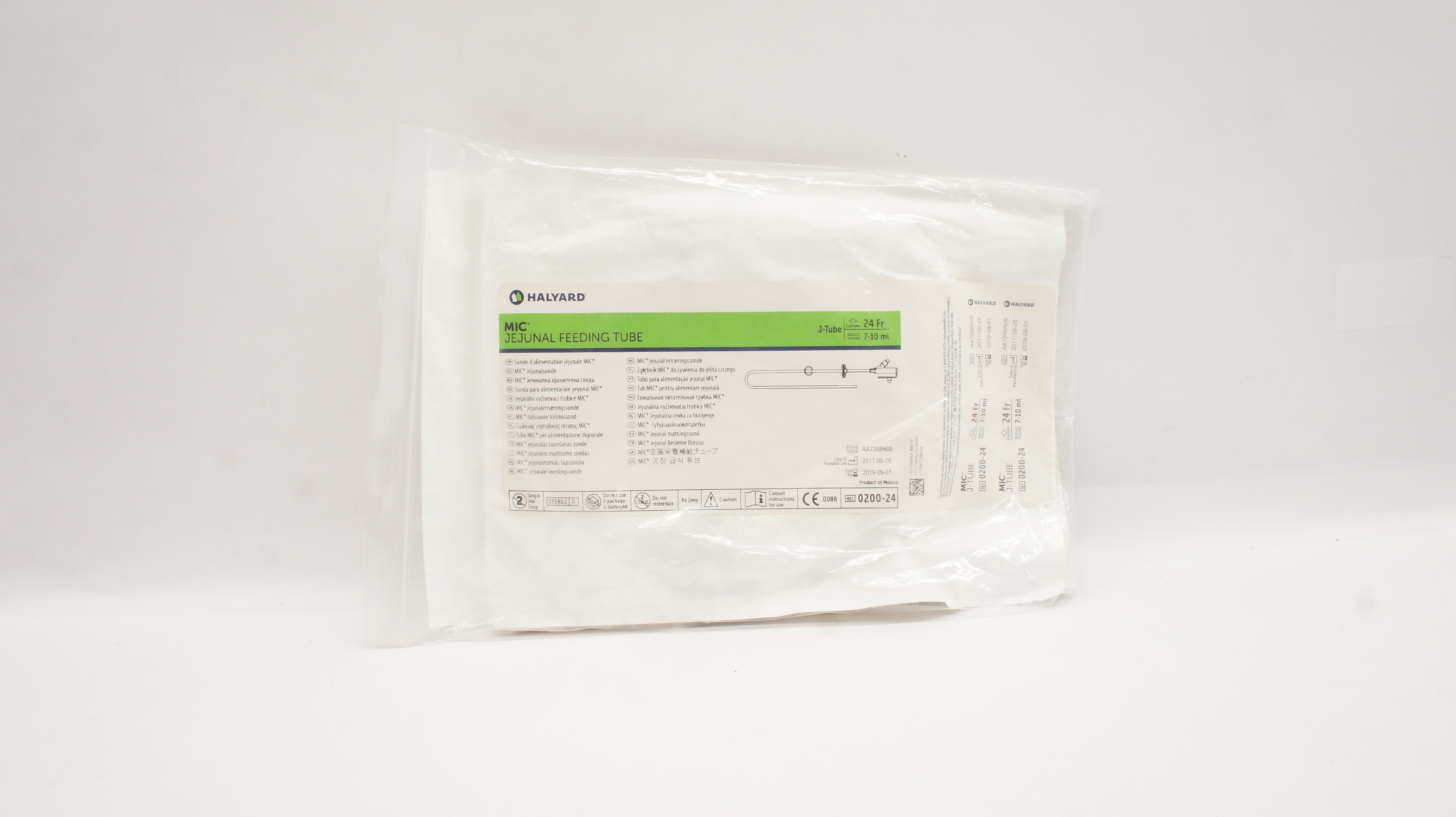 Halyard 0200-24 MIC Jejunal Feeding Tube 24Fr 7-10ml (x)