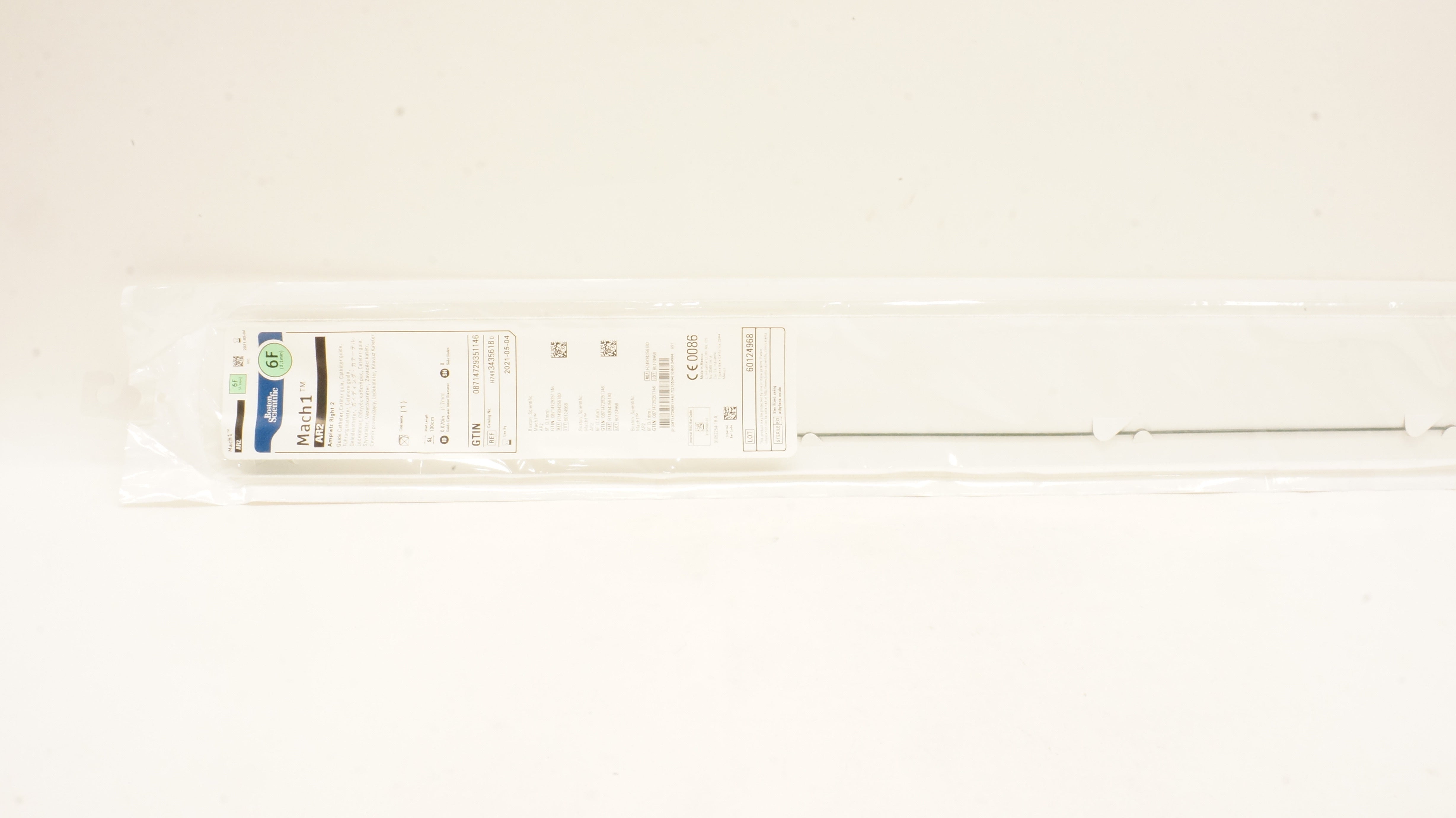 Boston Scientific H74934356180 Mach1 Amplatz Right 2 Guide Cath. 6F (x)