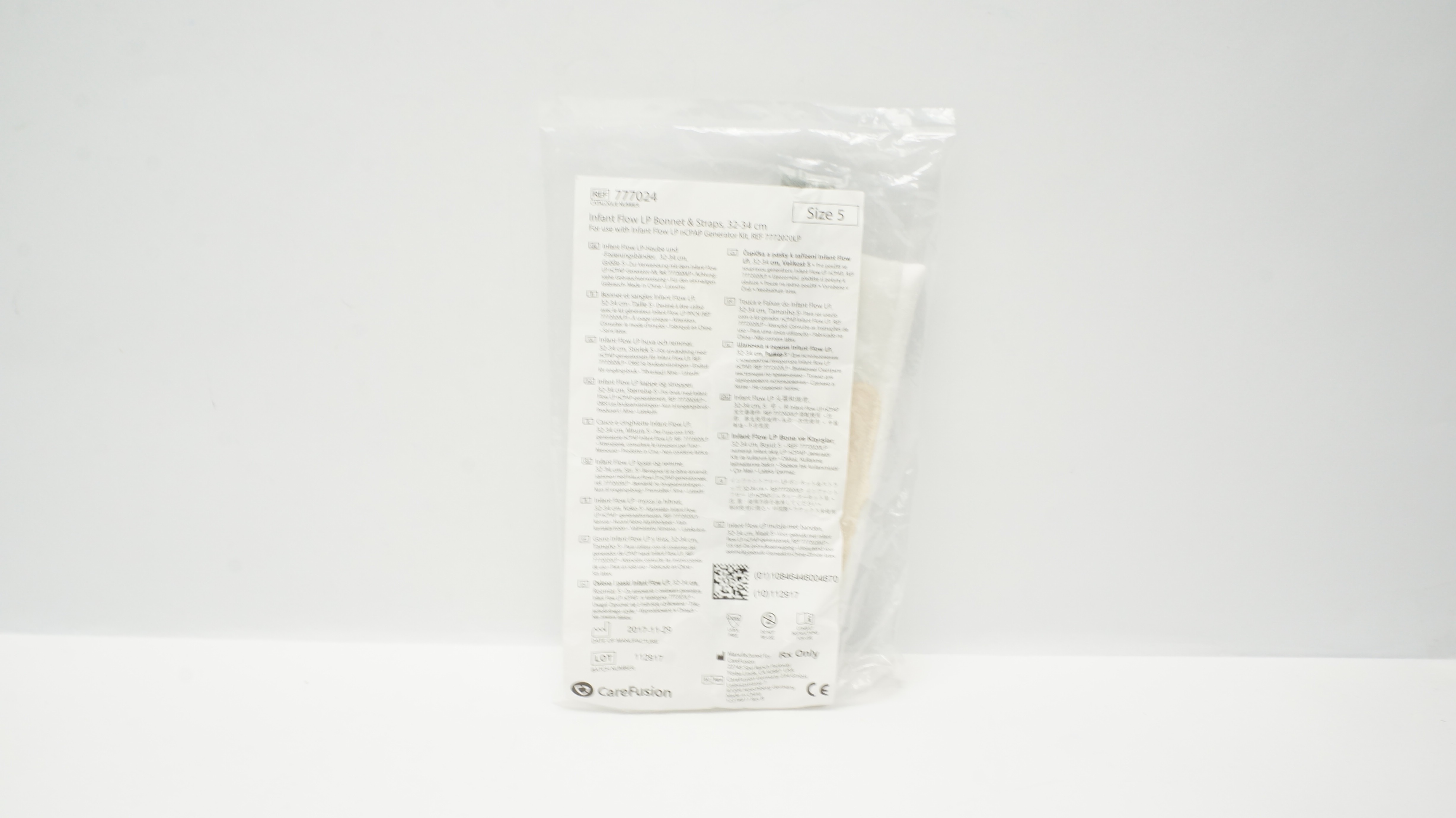 CareFusion 777024 Infant Flow LP Bonnet & Strap, 32034cm Size 5
