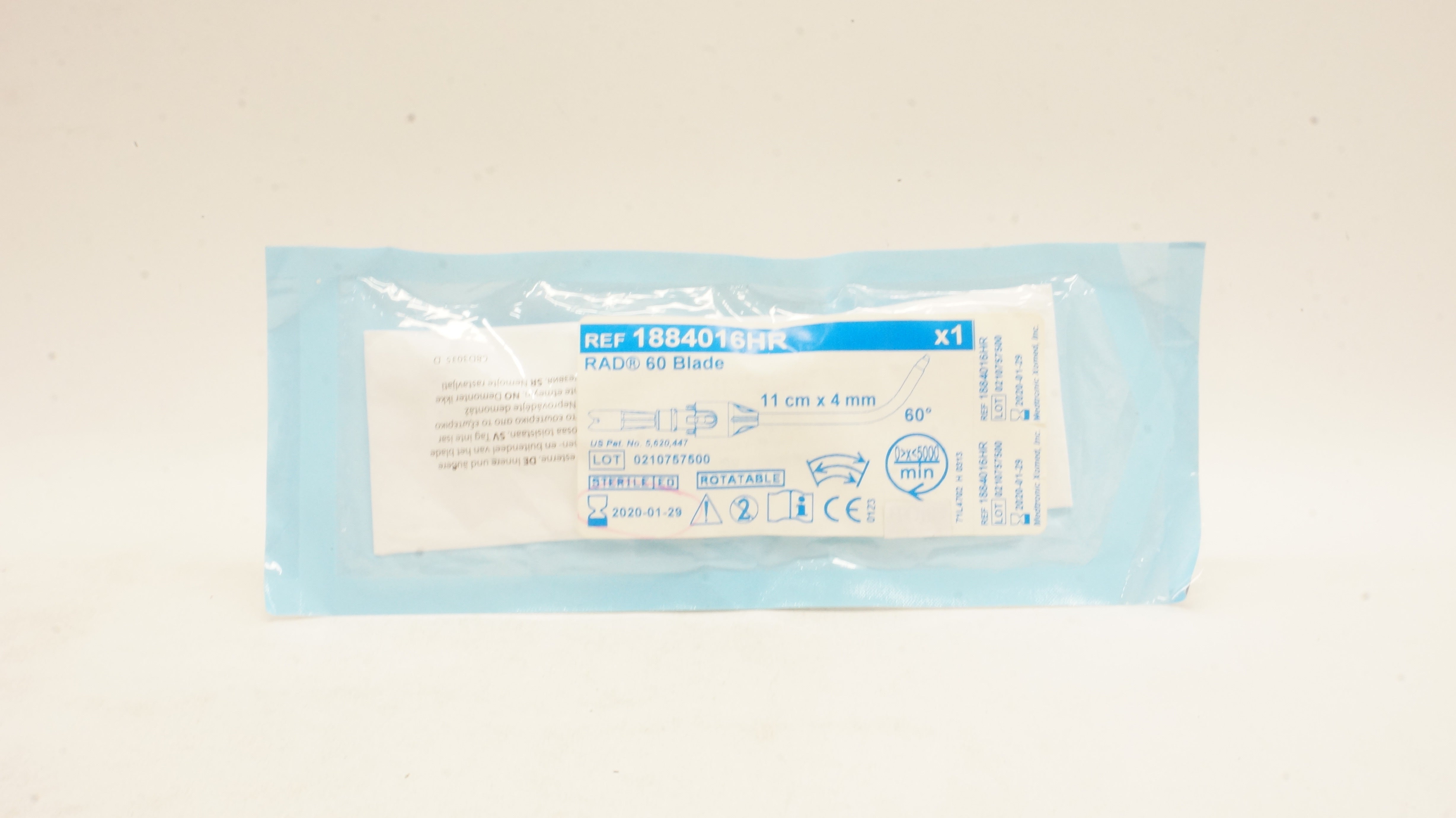 Medtronic 1884016HR RAD 60 Blade 11cm x 4 mm, 60 degree 0>x<5000/min (x)