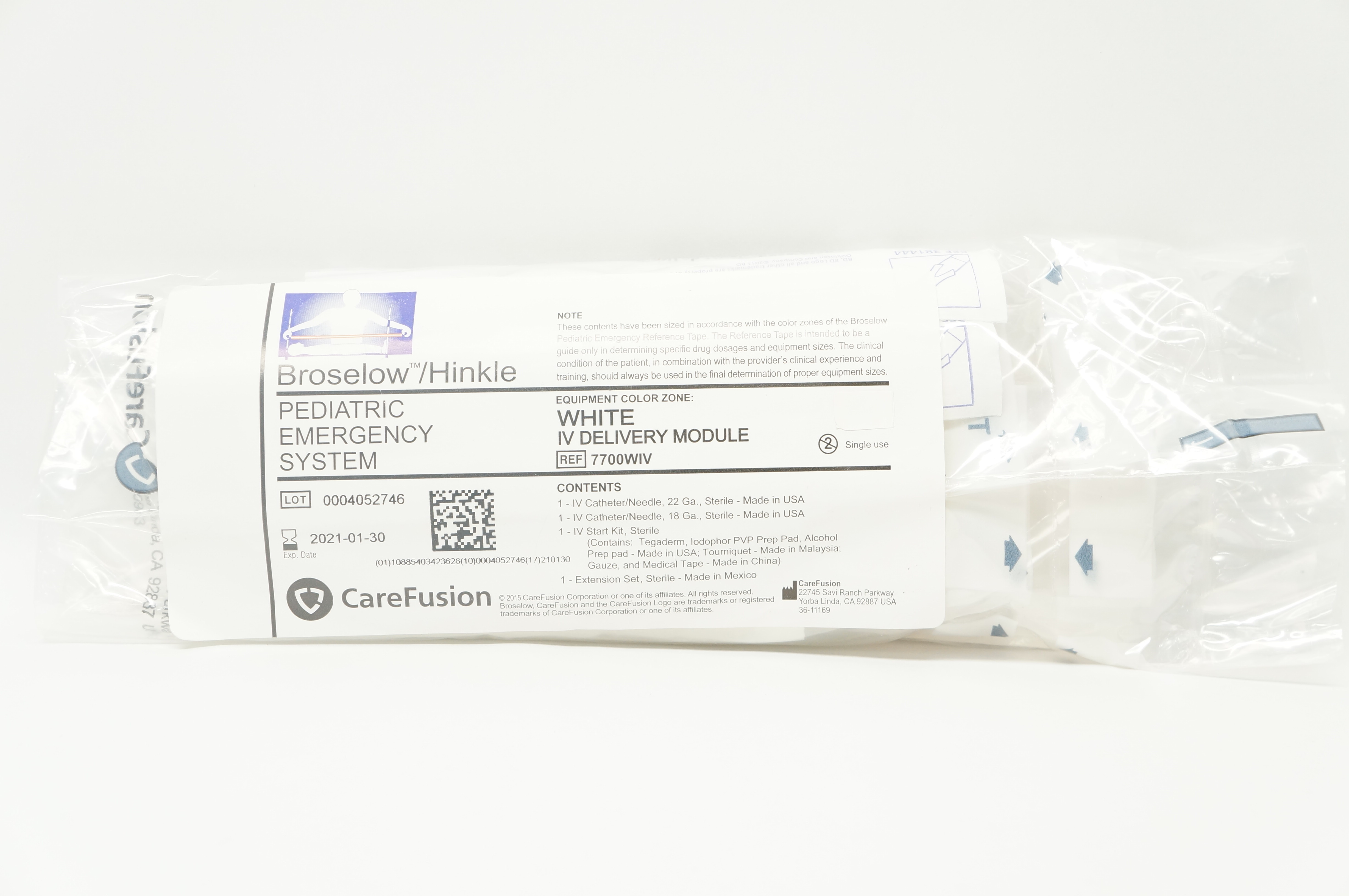 CareFusion 7700WIV Broselow/Hinkle Pediatric Emergency System, White (x)