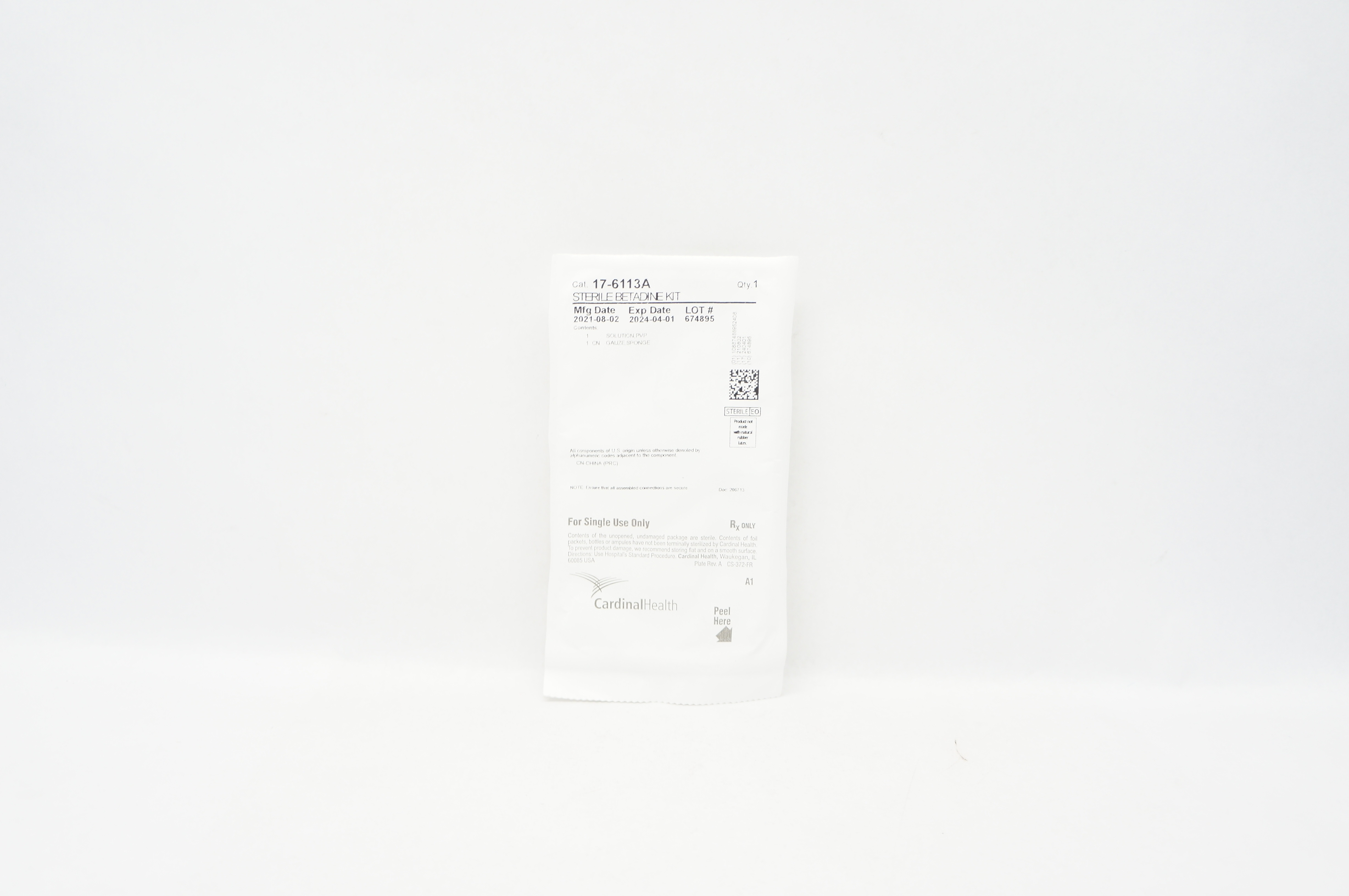 Cardinal Health 17-6113A Sterile Betadine Kit