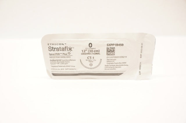 Ethicon SXPP1B450 0 Stratafix Antibacterial Device CT-1 36mm 1/2c Taper 12inch