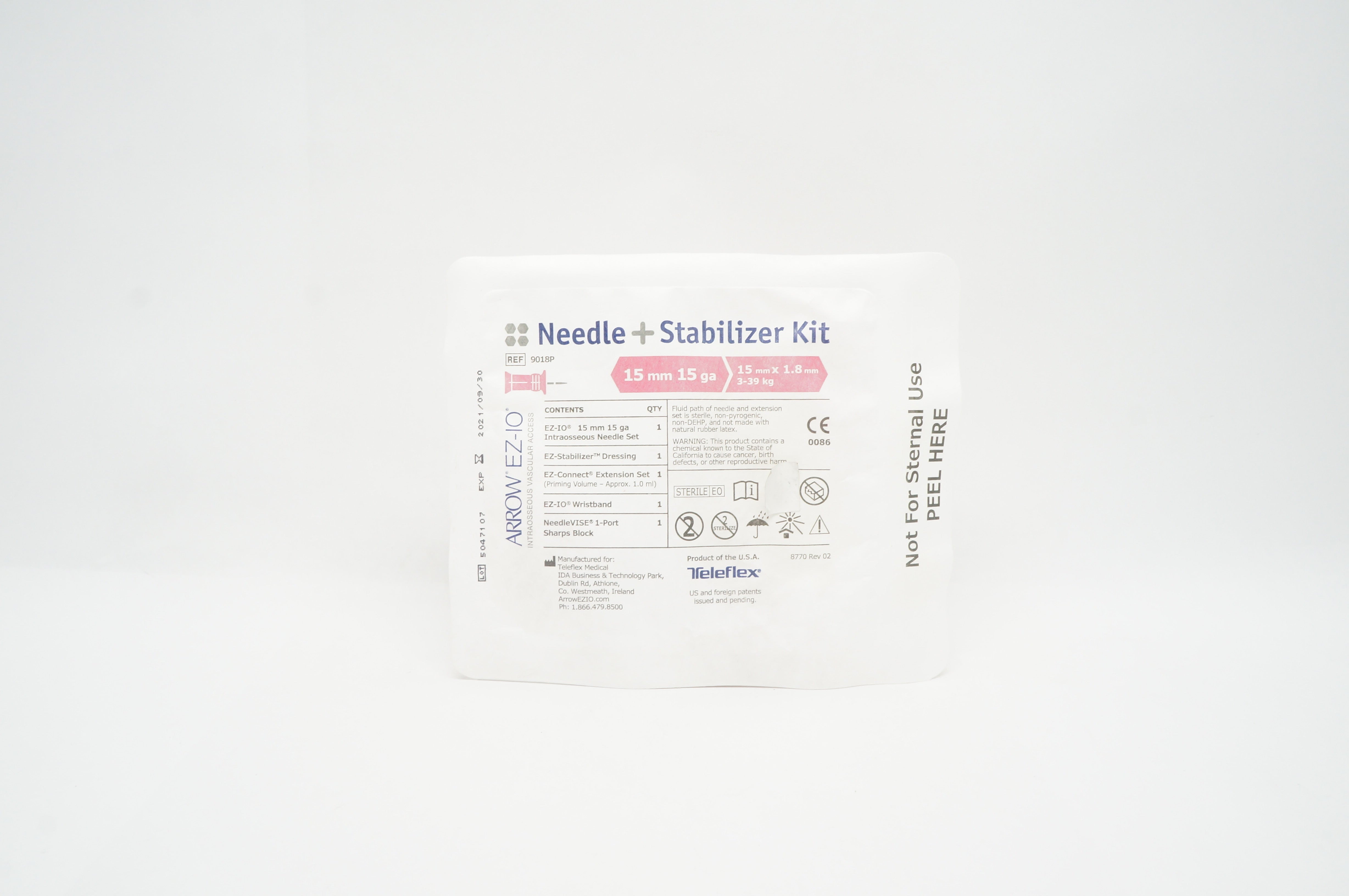 Teleflex 9018P Arrow EZ-IO Ndle. + Stabilizer Kit 15mm x 15Ga x 1.8mm 3-39kg (x)