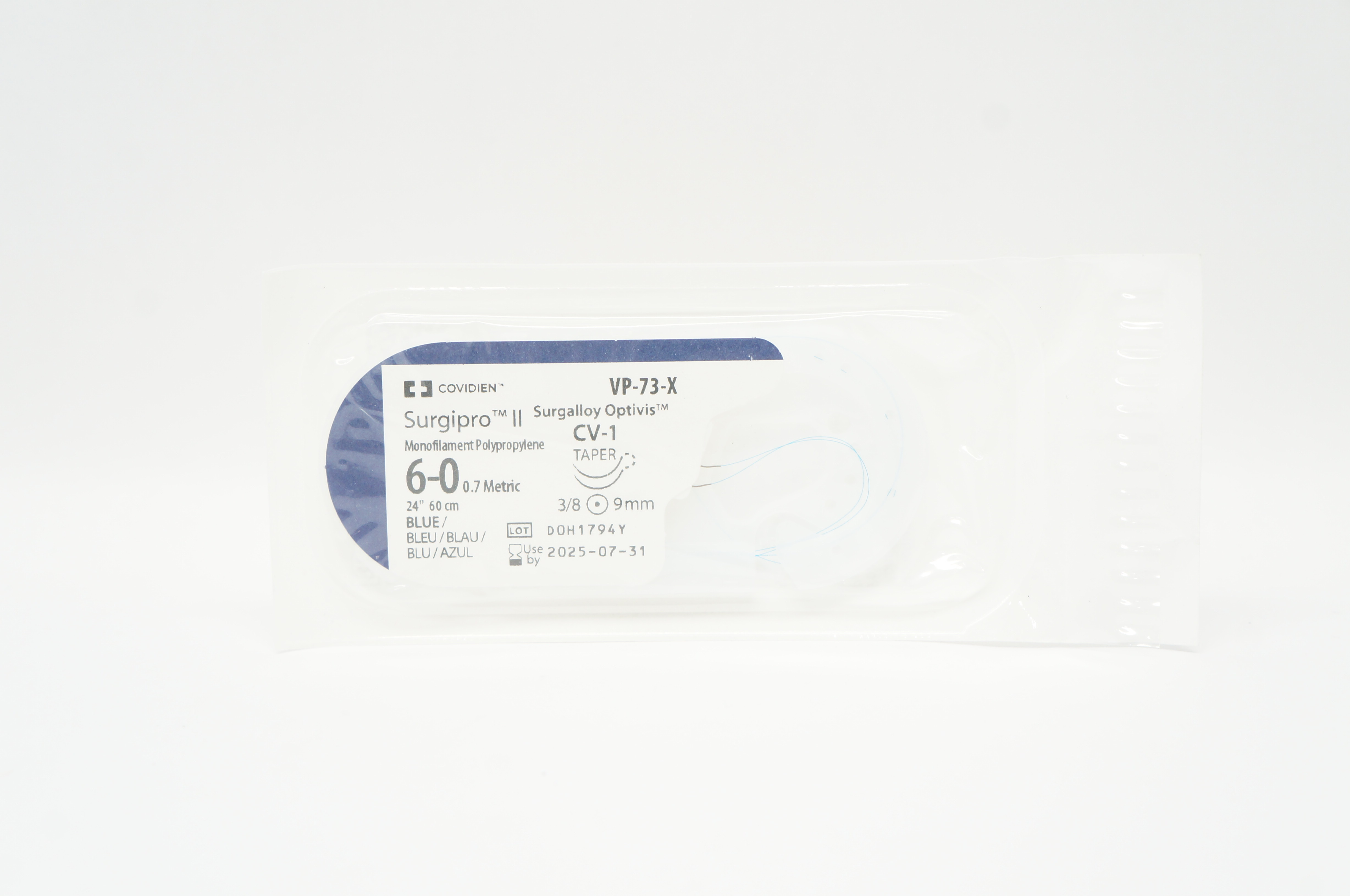 Covidien VP-73-X 6-0 Surgipro II CV-1 9mm q3/8 24inch