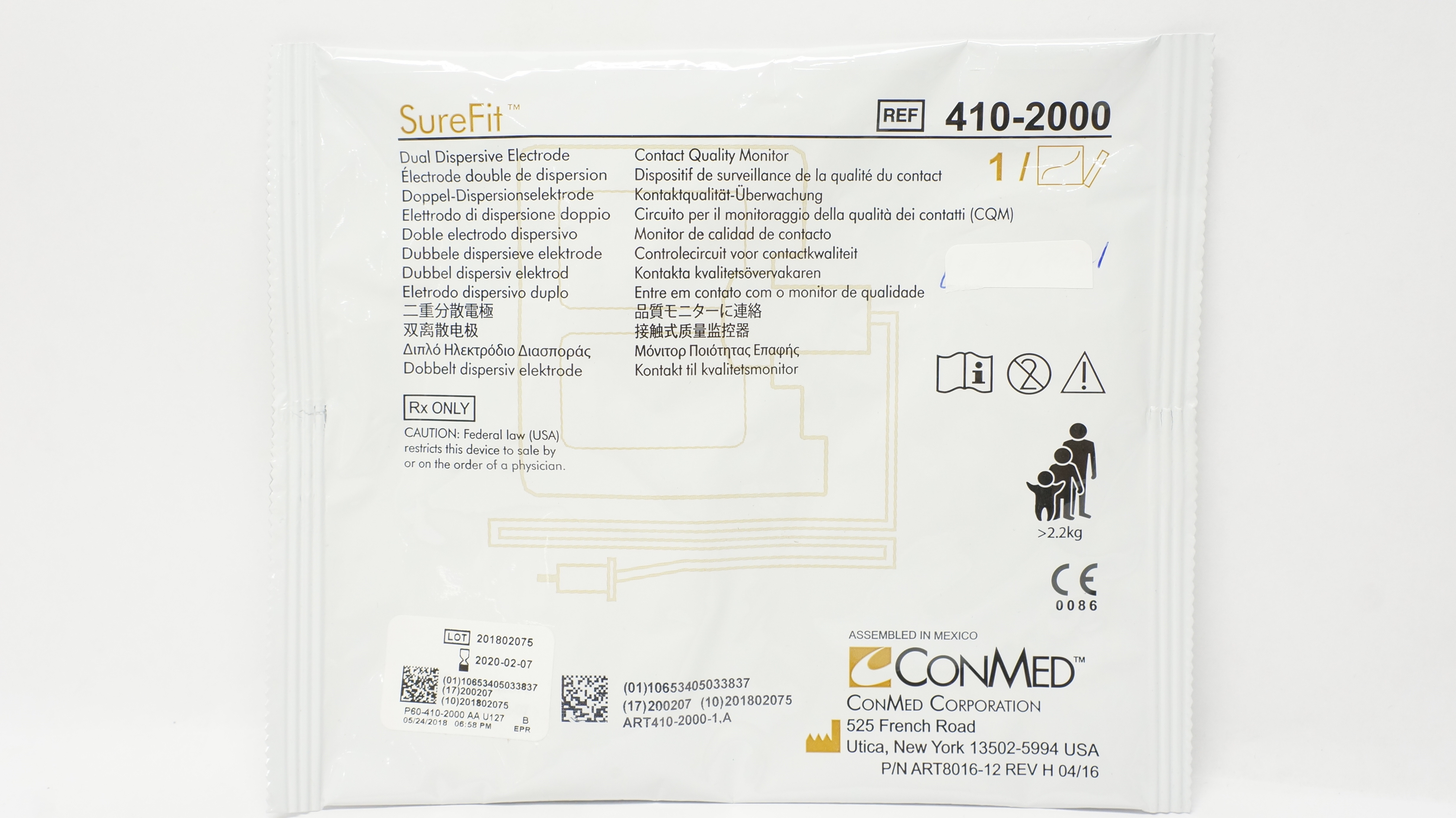ConMed 410-2000 SureFit Dual Dispersive Electrode (x)