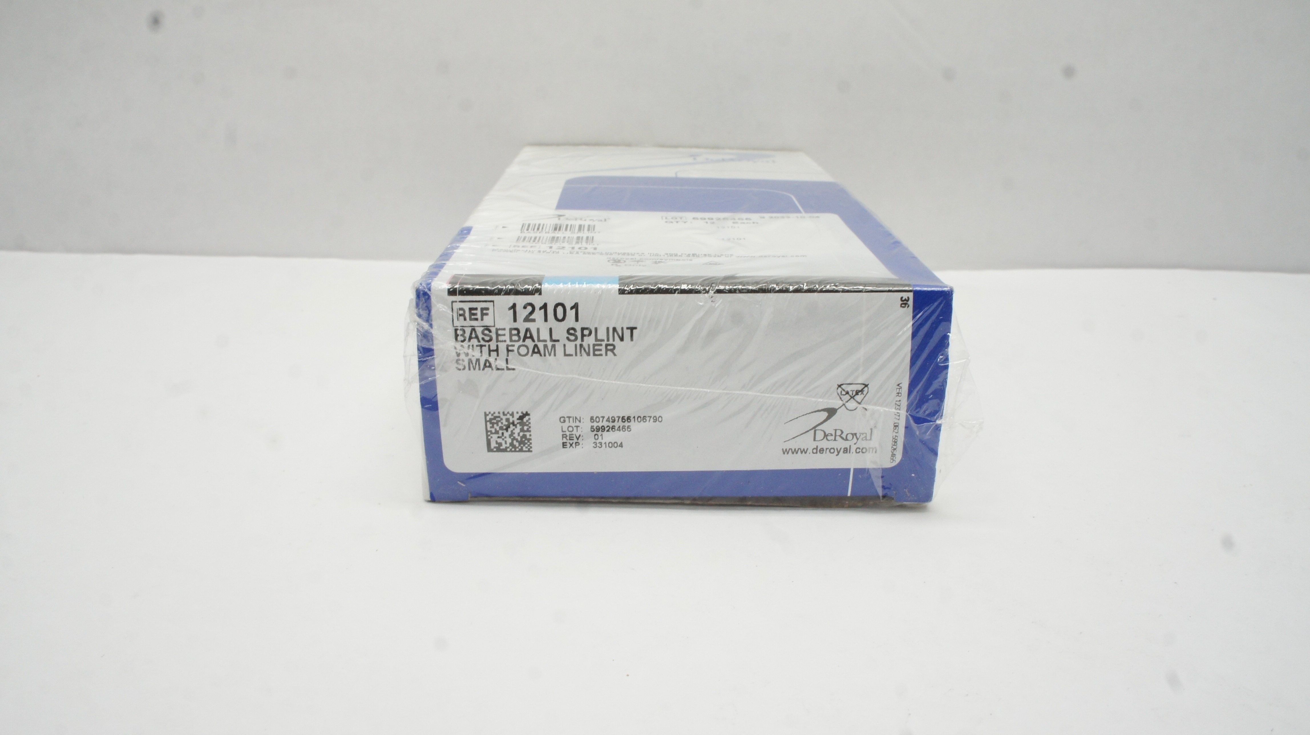 Loxley Box Splints DeRoyal 12101 Baseball Splint With Foam Liner, Small - Box of 12