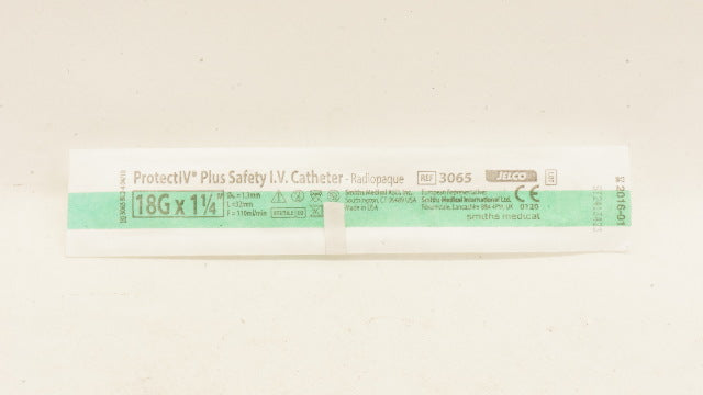Smiths Medical 3065 Jelco ProtectIV Plus Safety I.V. Cath. 18G x 1 1/4inch (x)