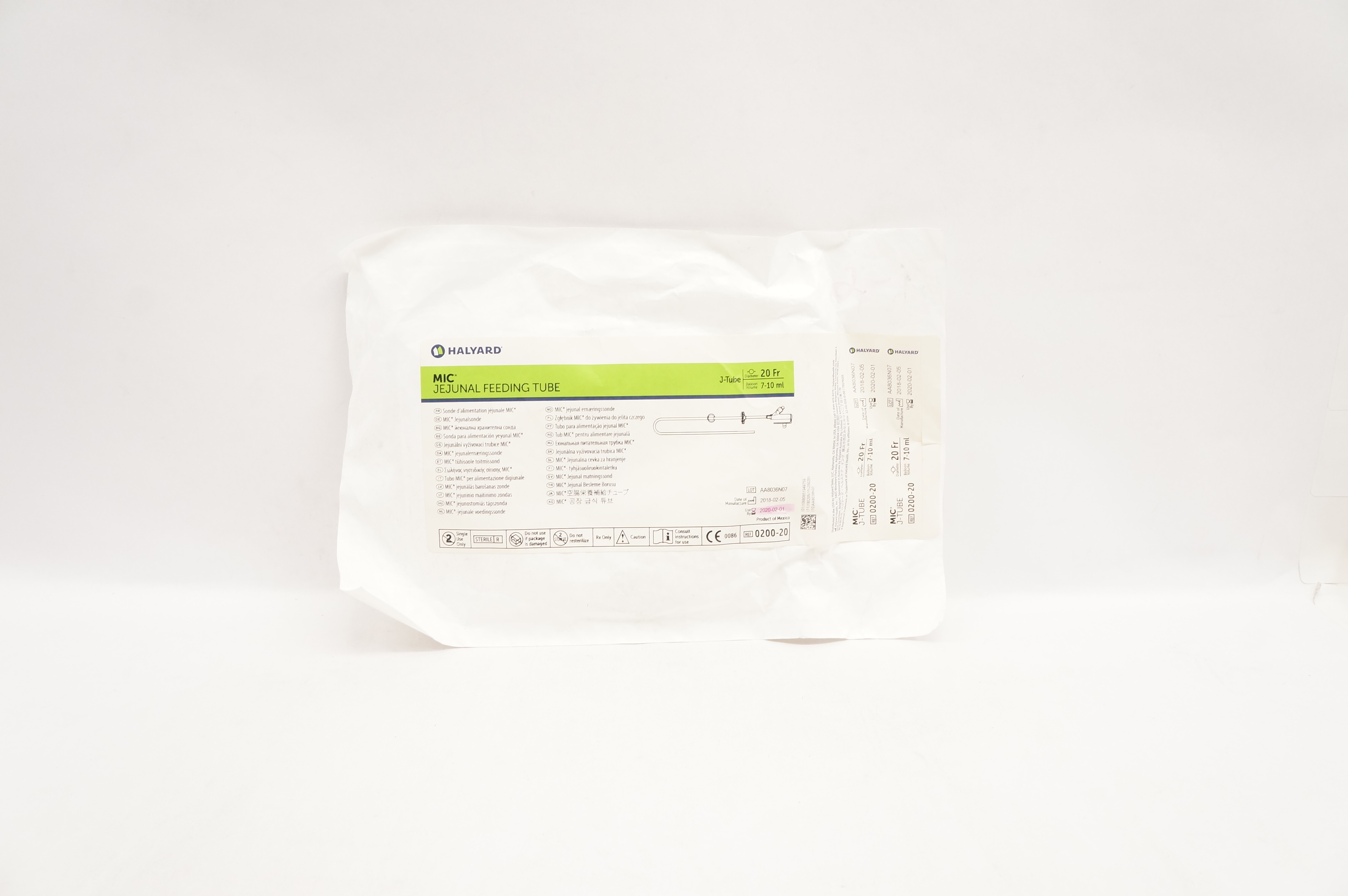 Halyard 0200-20 MIC Jejunal Feeding Tube 20Fr, 7-10ml (x)