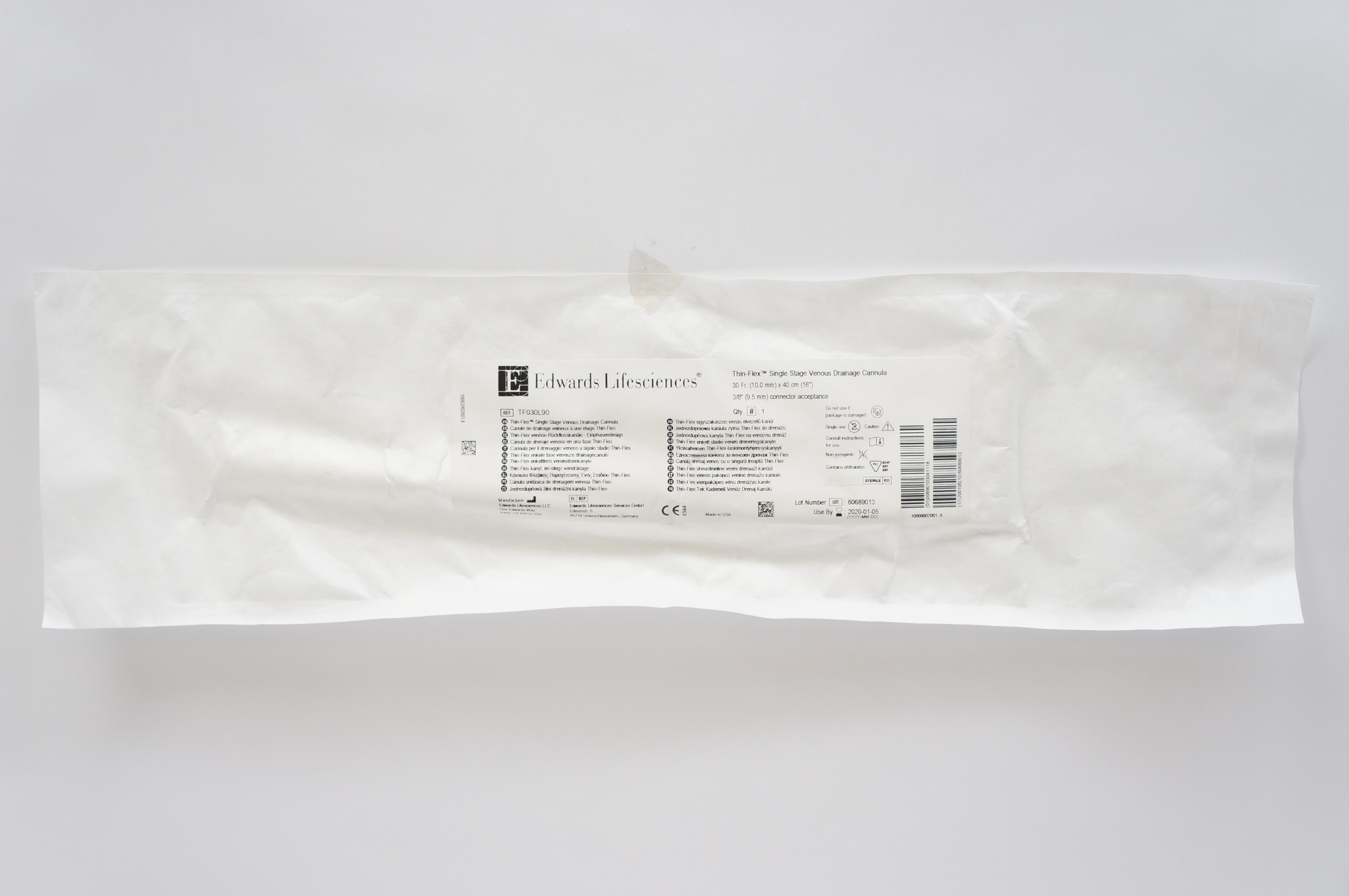 Edwards Lifesciences TF030L90 ThinFlex Single Stage Venous Cannula
