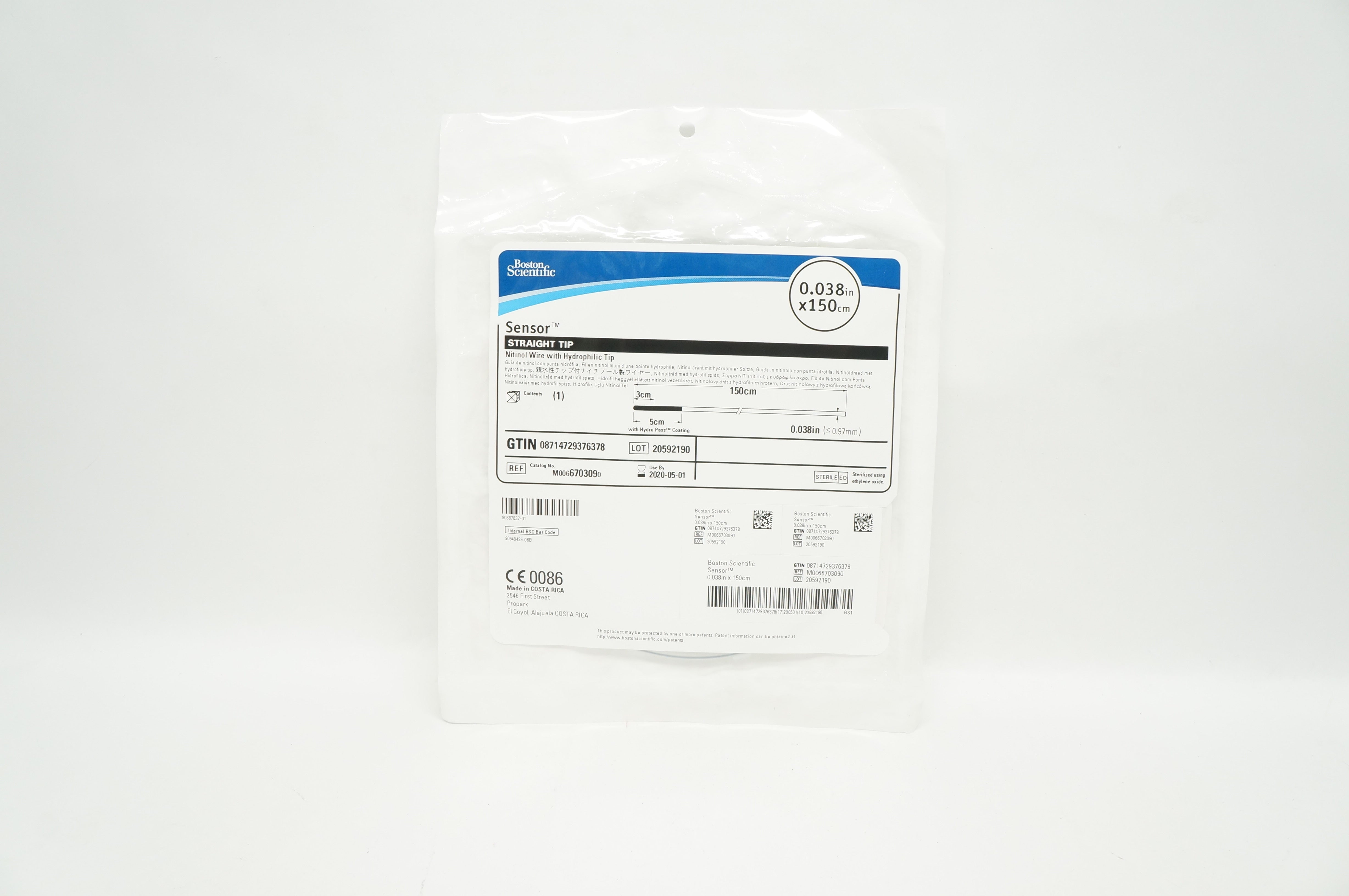 Boston Scientific M0066703090 Sensor Nitinol Wire 0.038in. x 150cm (x)