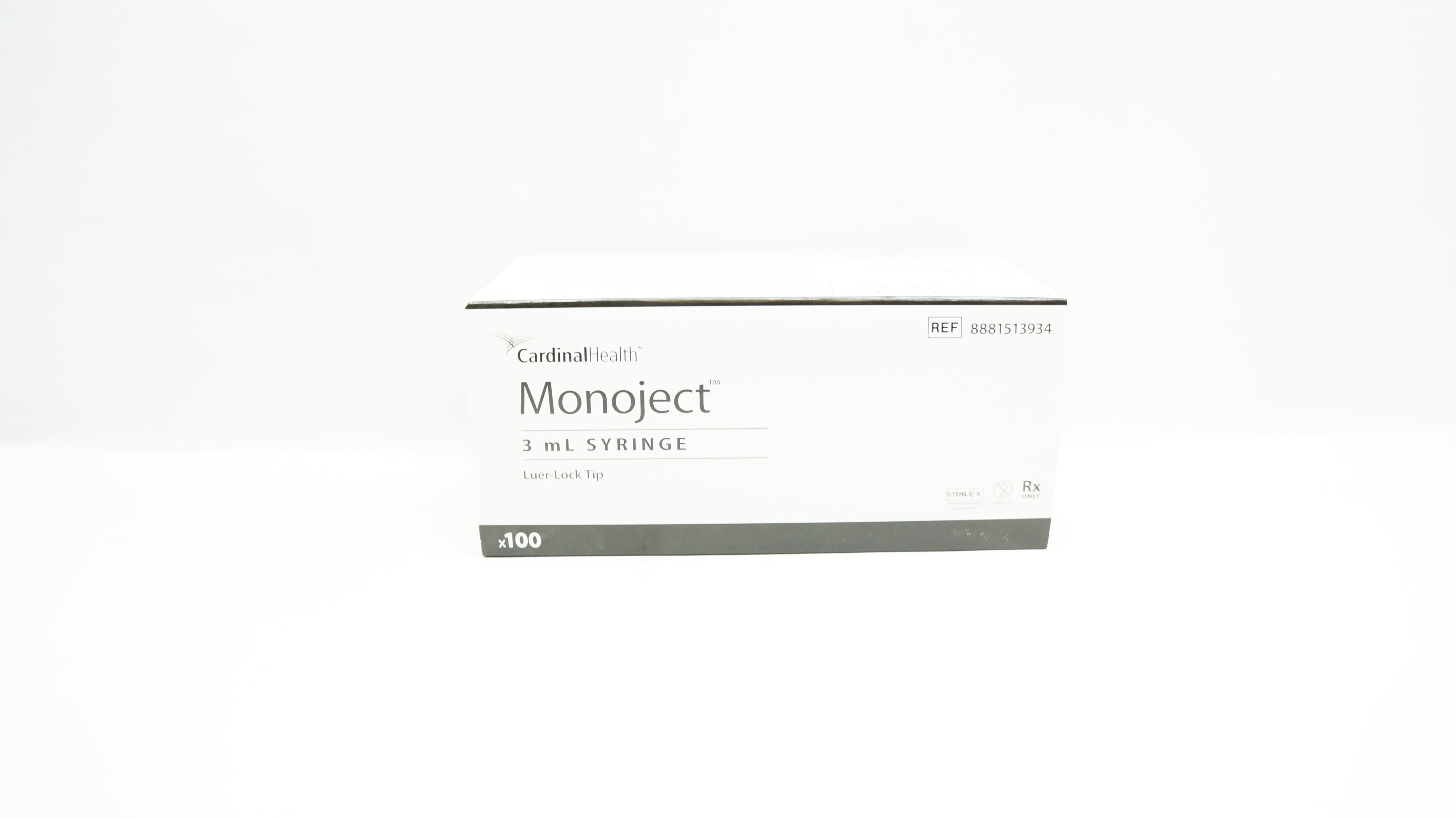 Cardinal Health 8881513934 Monoject 3Ml Syringe Luer-Lock Tip - Box of 100