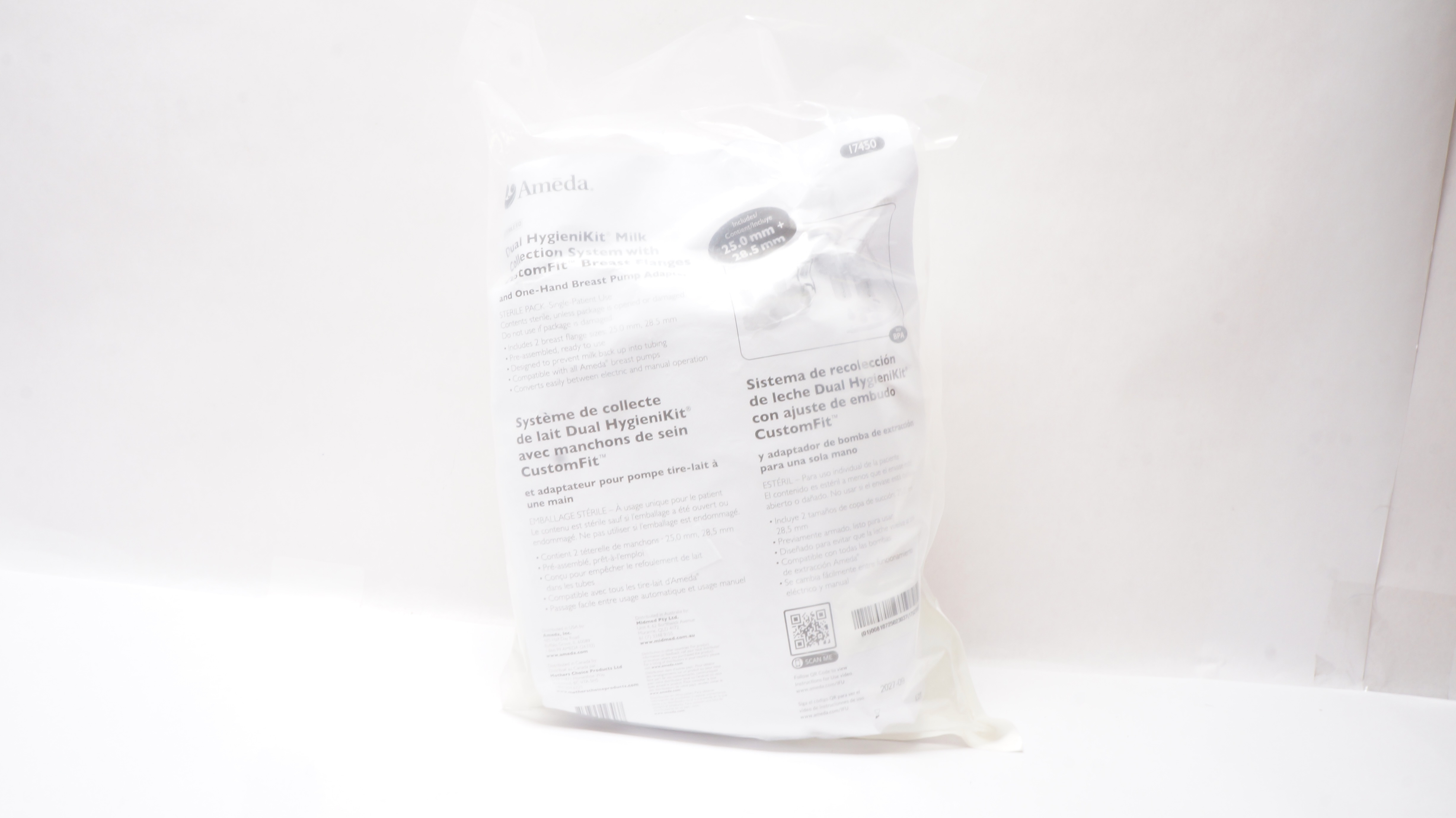 Ameda 17450 Dual HygieniKit Milk Collection System 25.0mm, 28.5mm