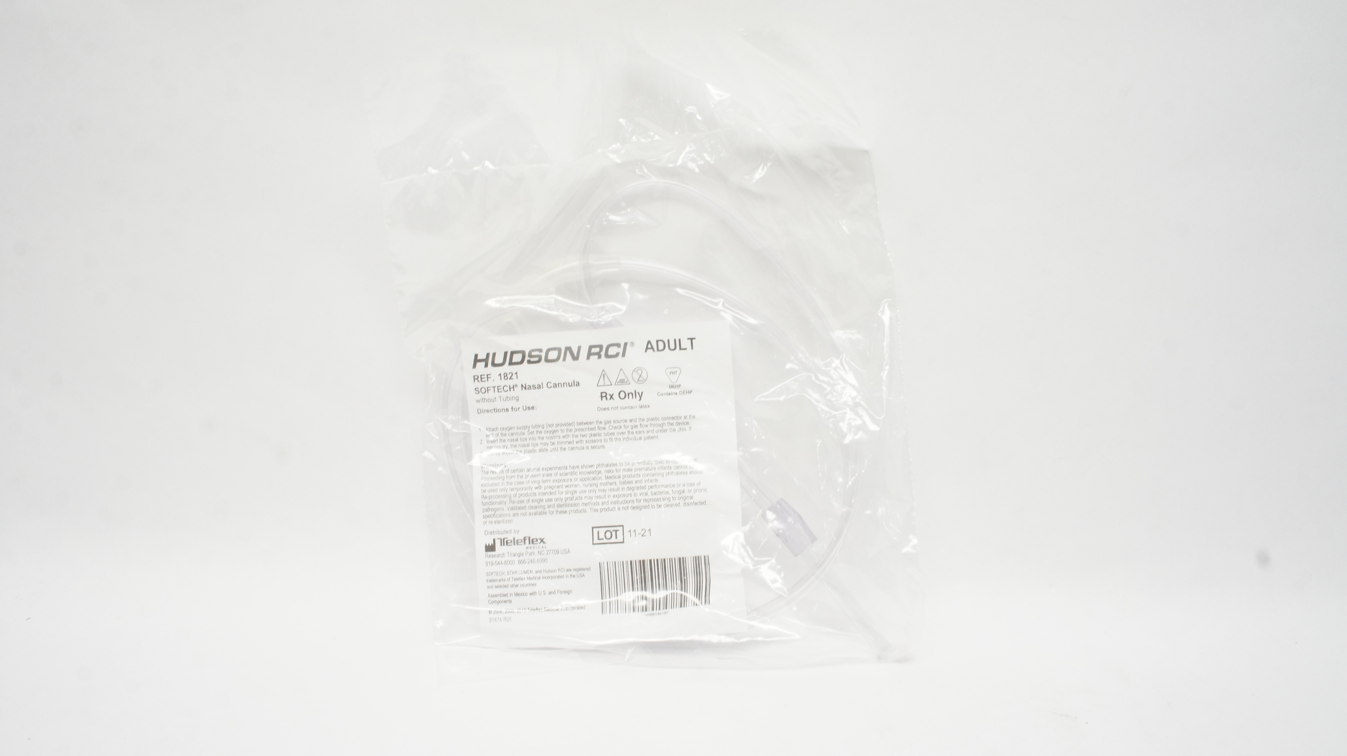Teleflex 1821 Hudson RCI Adult Softech Nasal Cannula