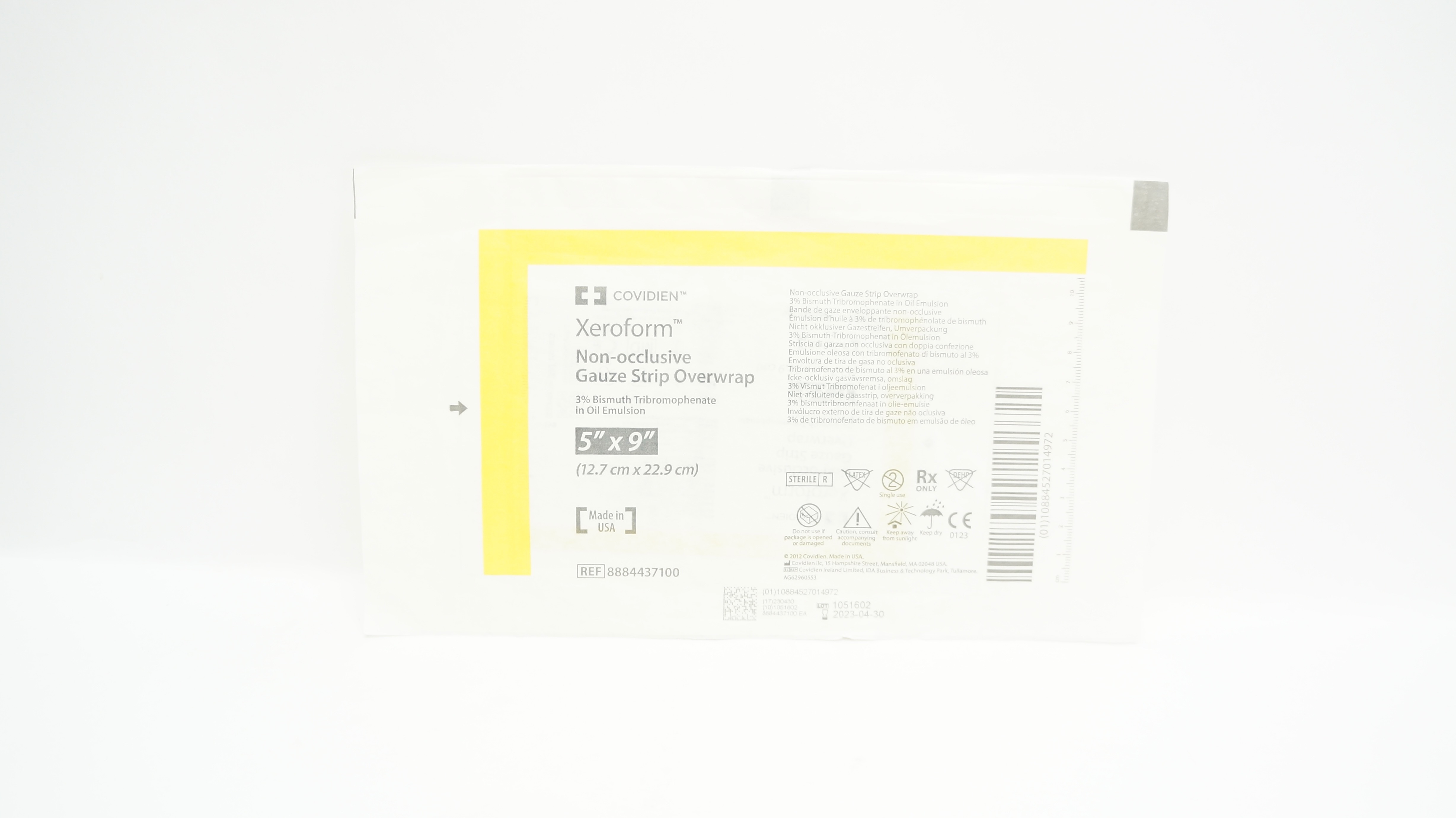 Covidien 8884437100 Xeroform Non-Occlusive Gauze Strip Overwrap 5 x 9inch (x)