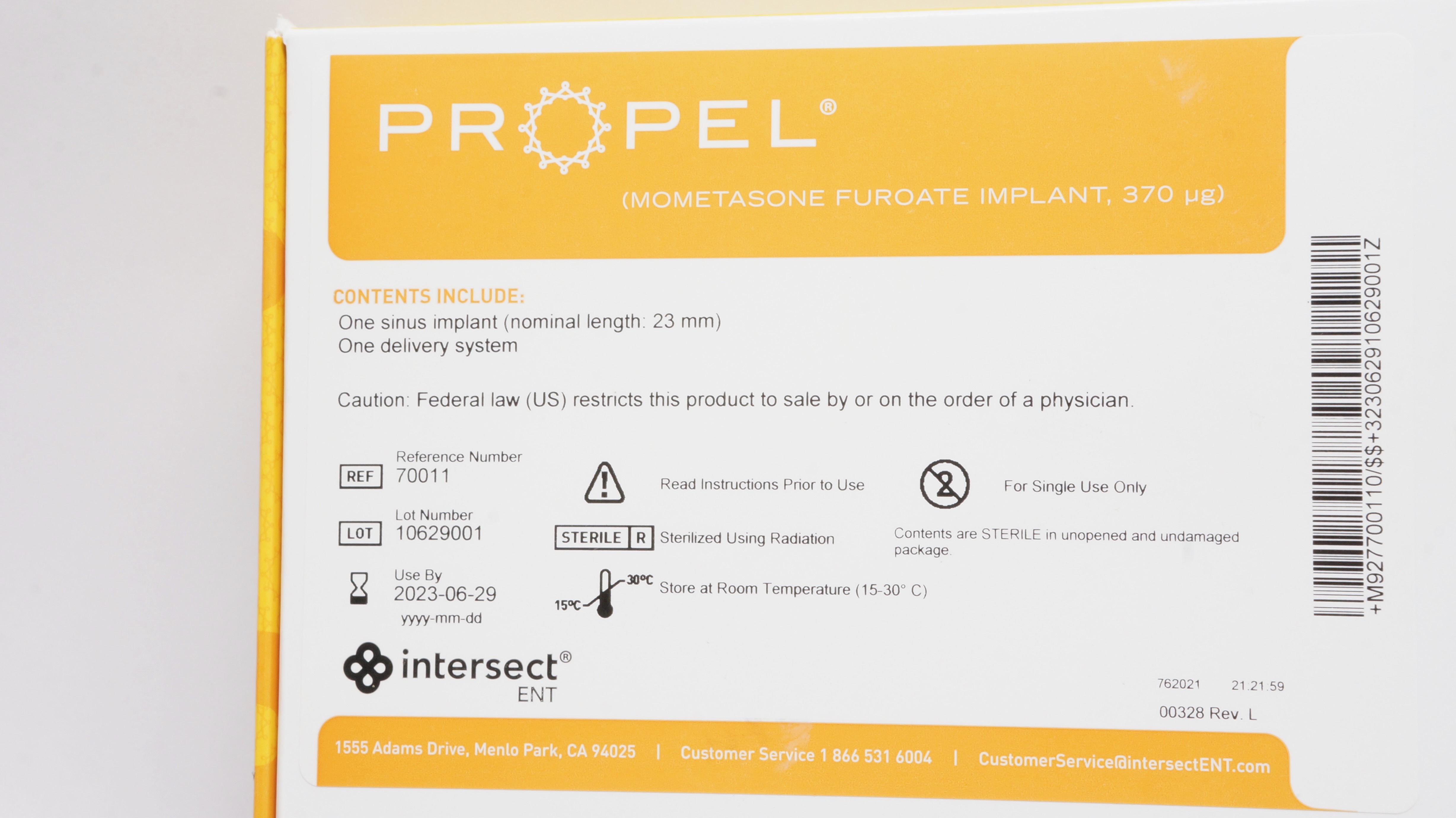 INTERSECT ENT 70011 Propel Sinus Implant 23mm and Delivery System (x)