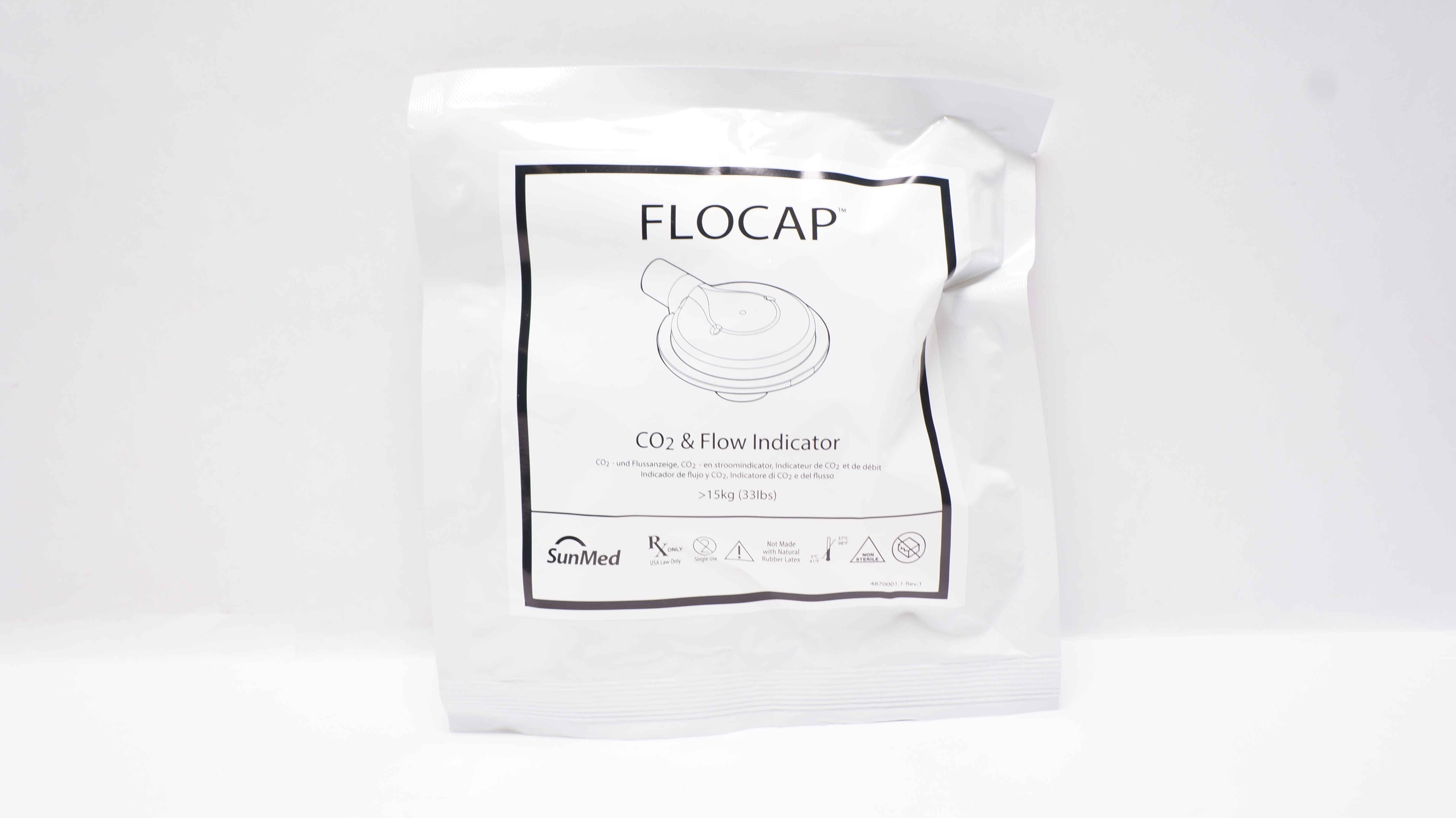 SunMed R500P21-001/CERFLOCAP Flocap CO2 & Flow Indicator >33lbs.