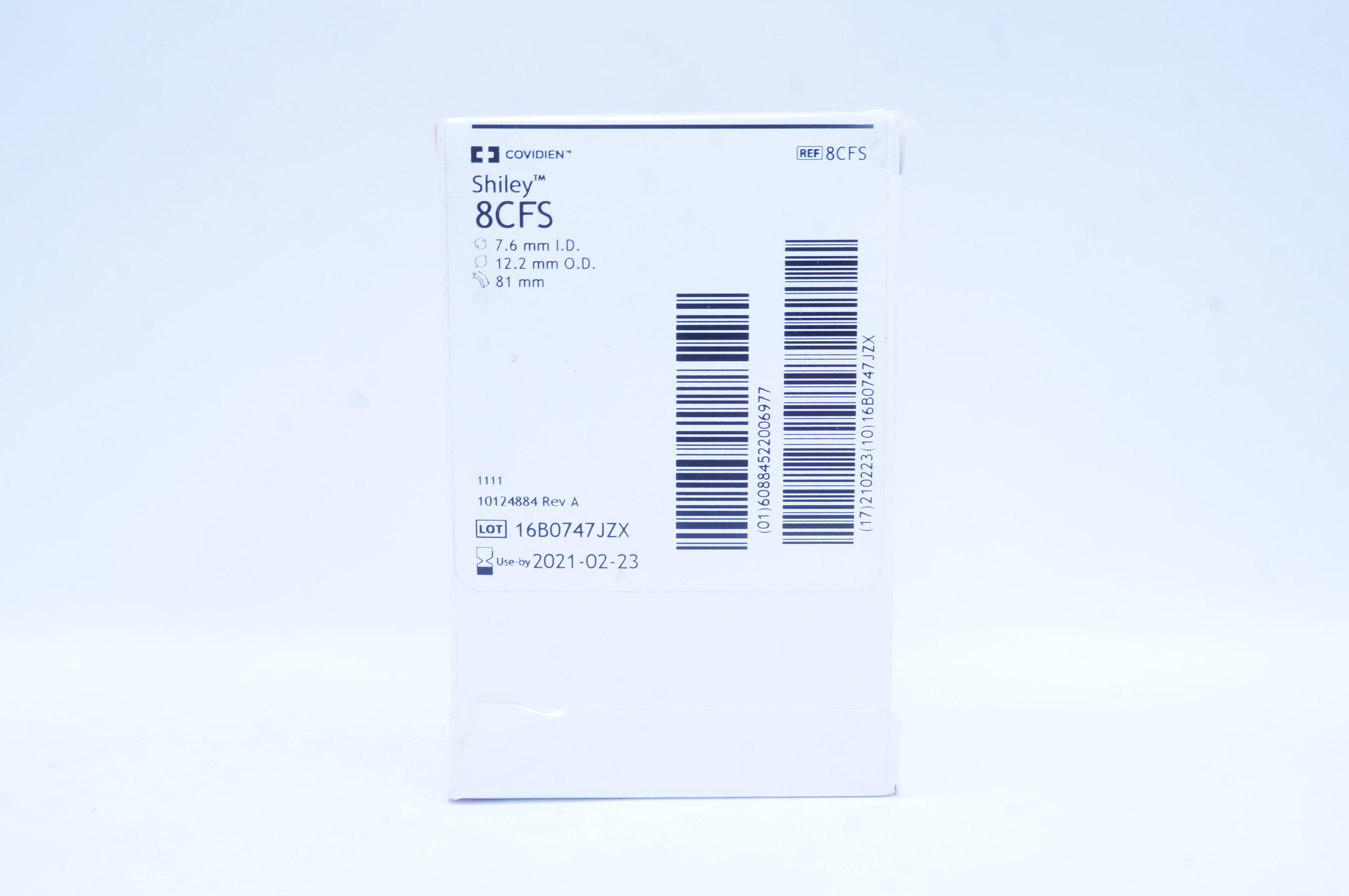 Covidien 8CFS Shiley Tracheostomy Tube Cuffless 7.6 ID x 12.2 OD x 81mm (x)