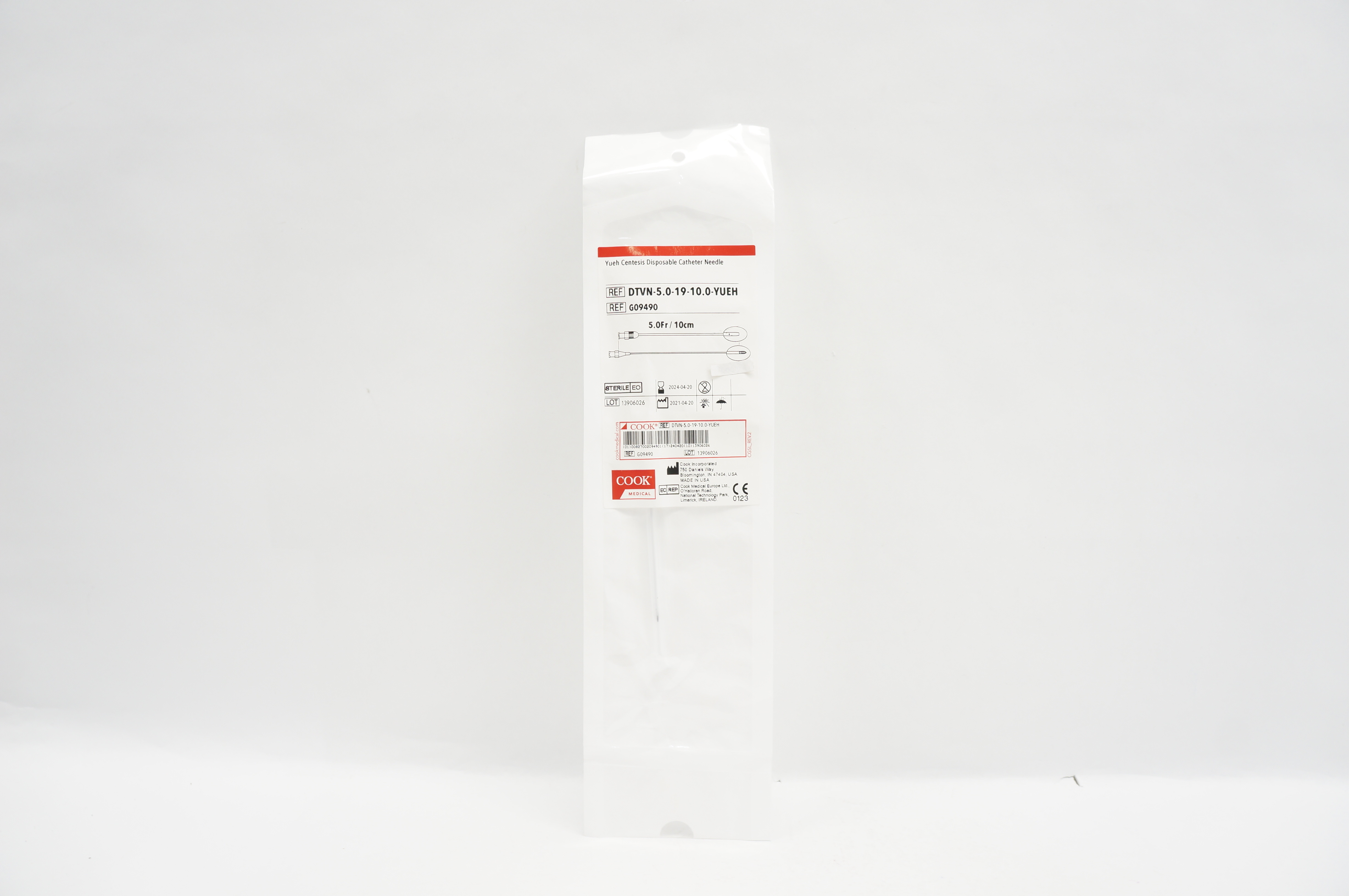 Cook Medical G09490 Yueh Centesis Disposable Cath. Ndle. 5Fr. x 10cm