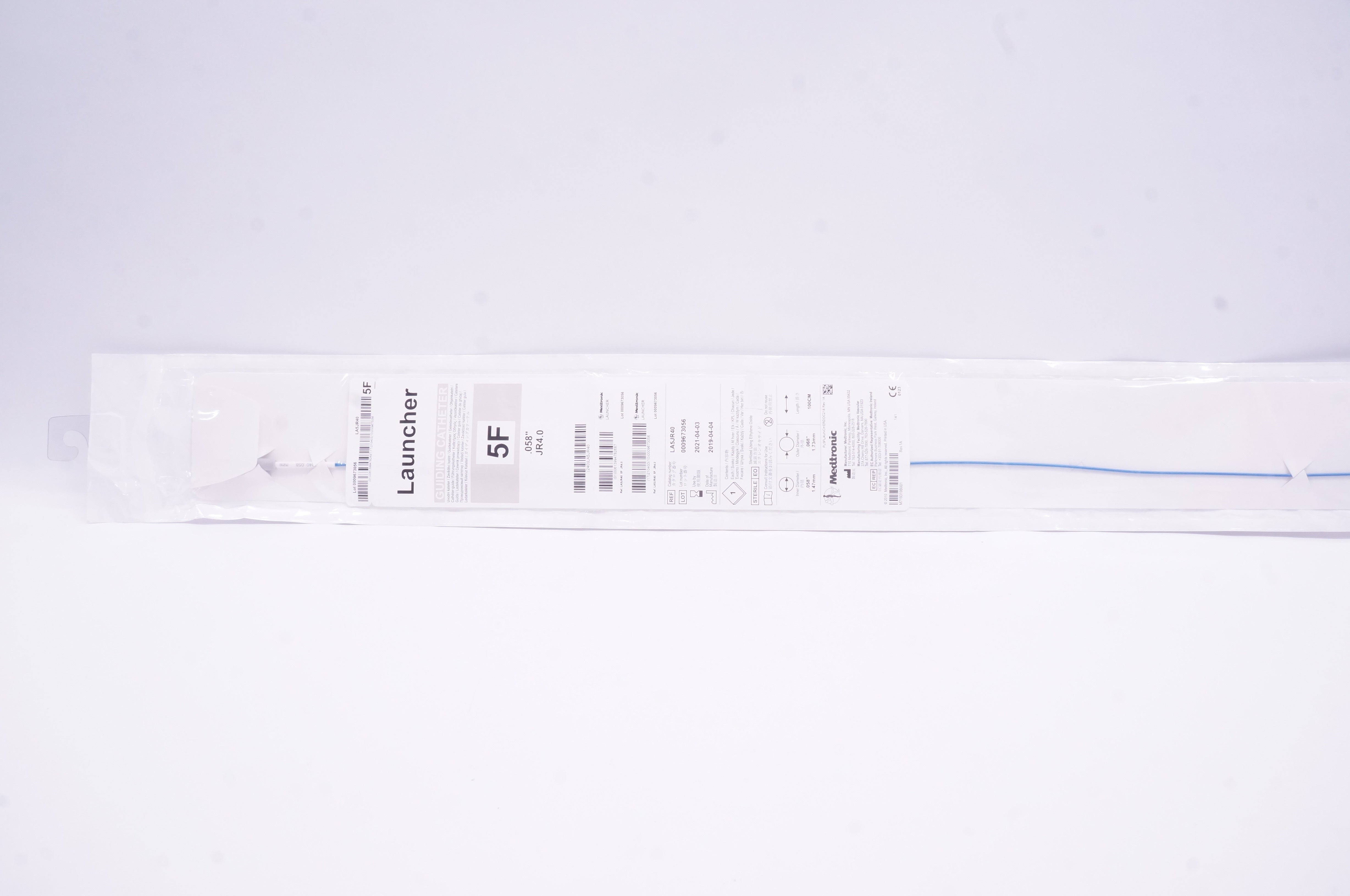 Medtronic LA5JR40 Launcher Guiding Catheter 5F .058inch JR4.0 (x)