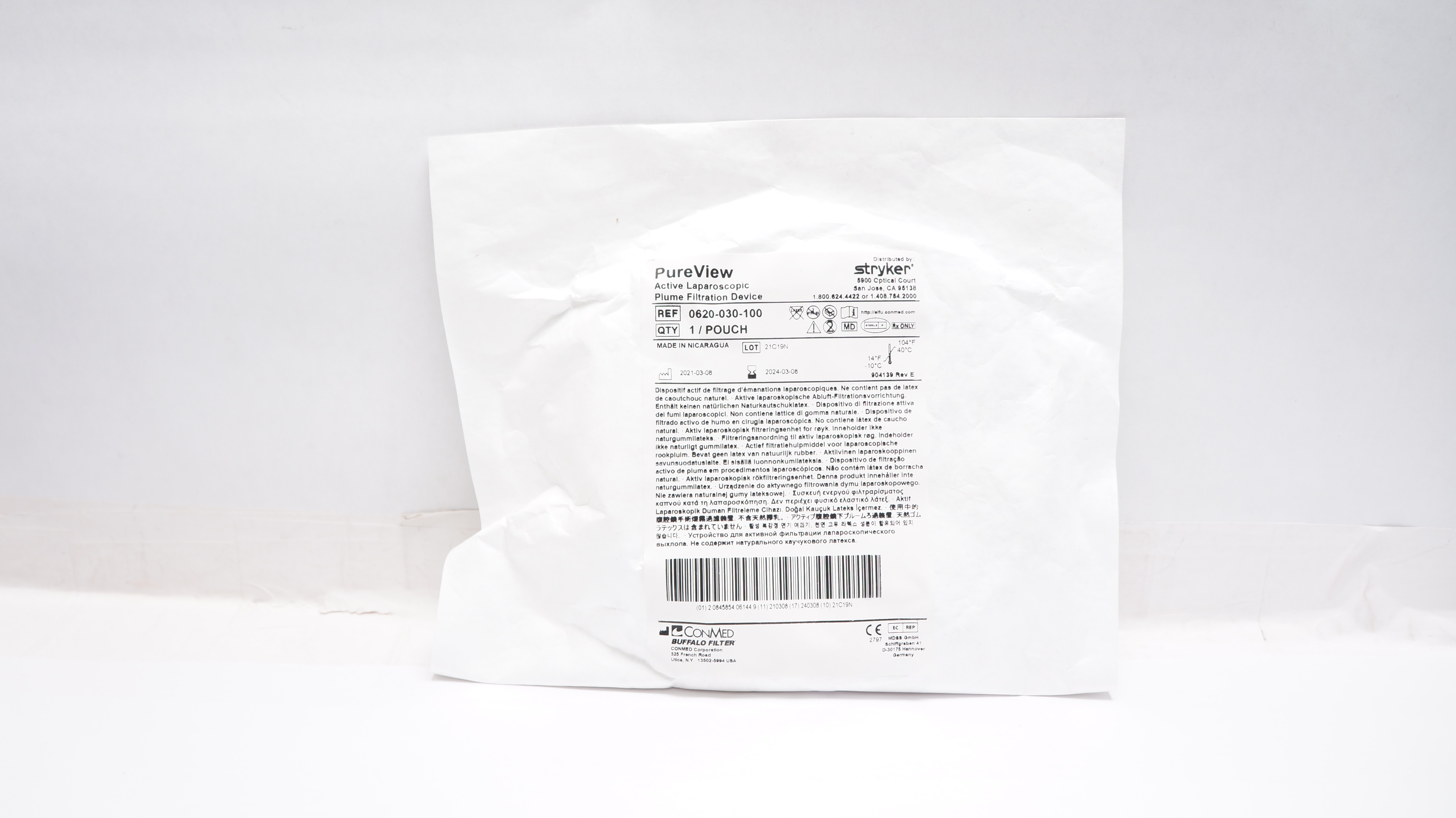 ConMed 0620-030-100 PureView Active Laparoscopic Plume Filtration Device (x)