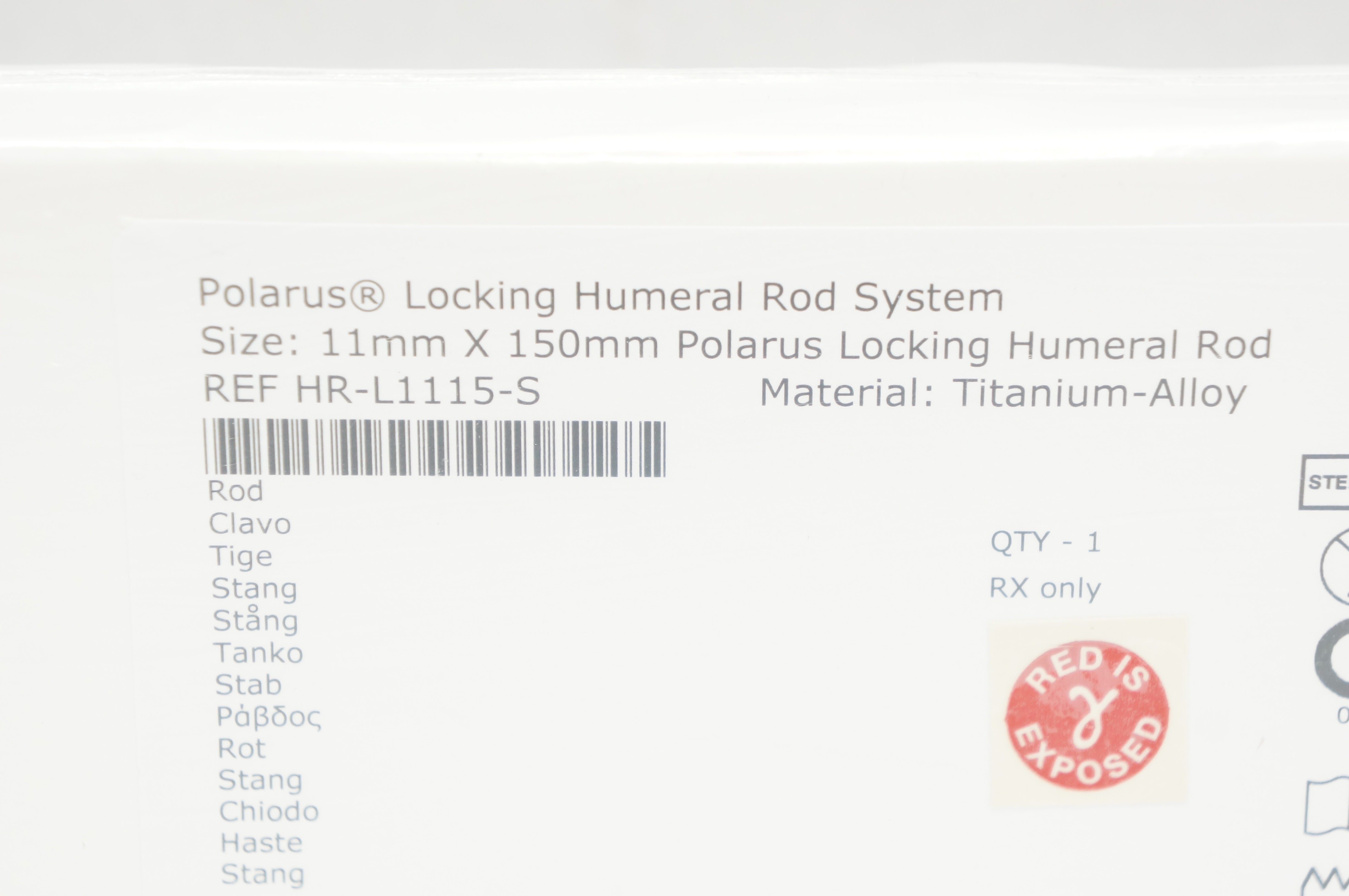 Acumed HR-L1115-S Polarus Locking Humeral Rod System 11mm x 150mm (x)