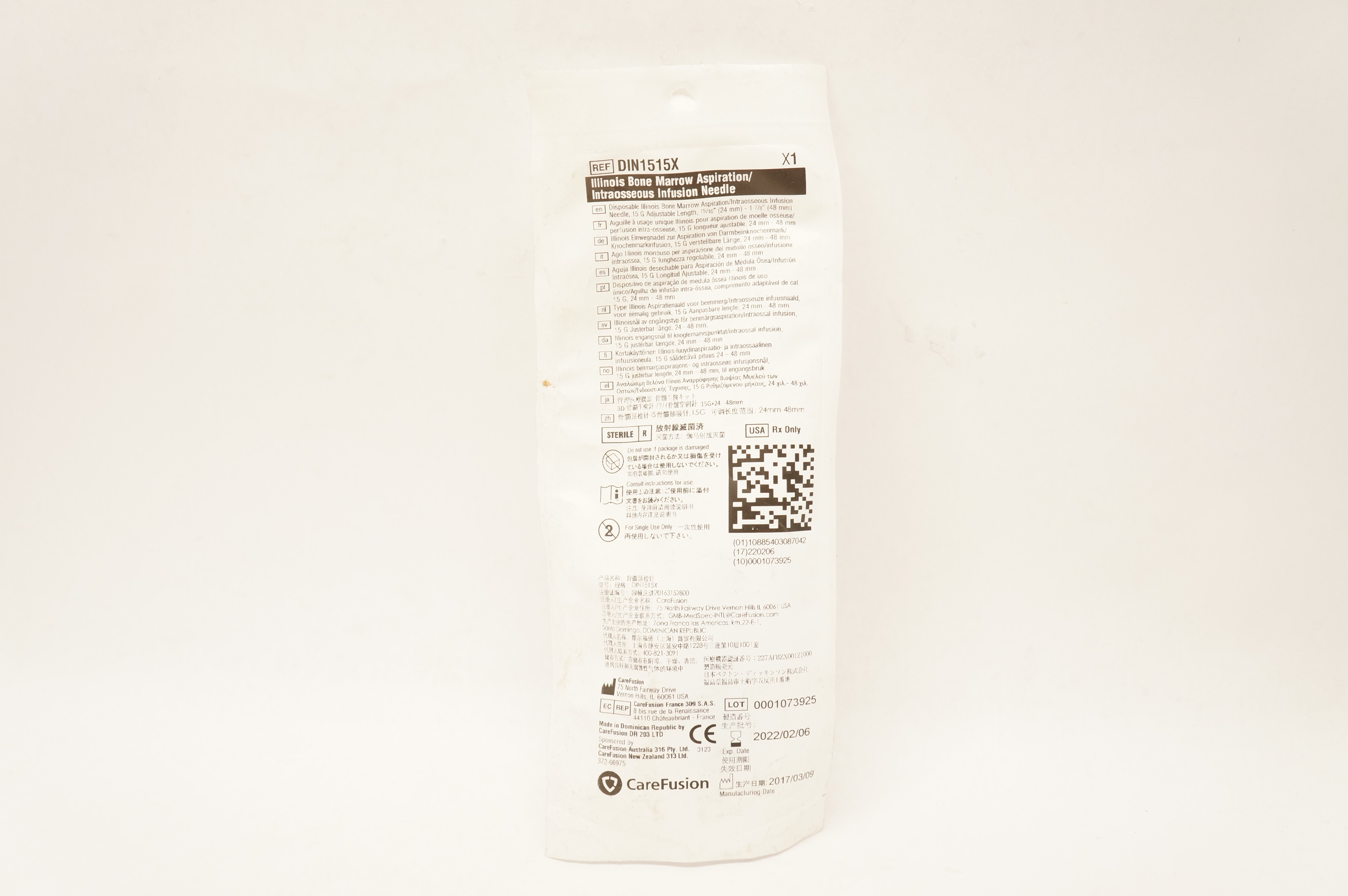 CareFusion DIN1515X Illinois Bone Marrow Aspiration Infusion Ndle 15G (x)
