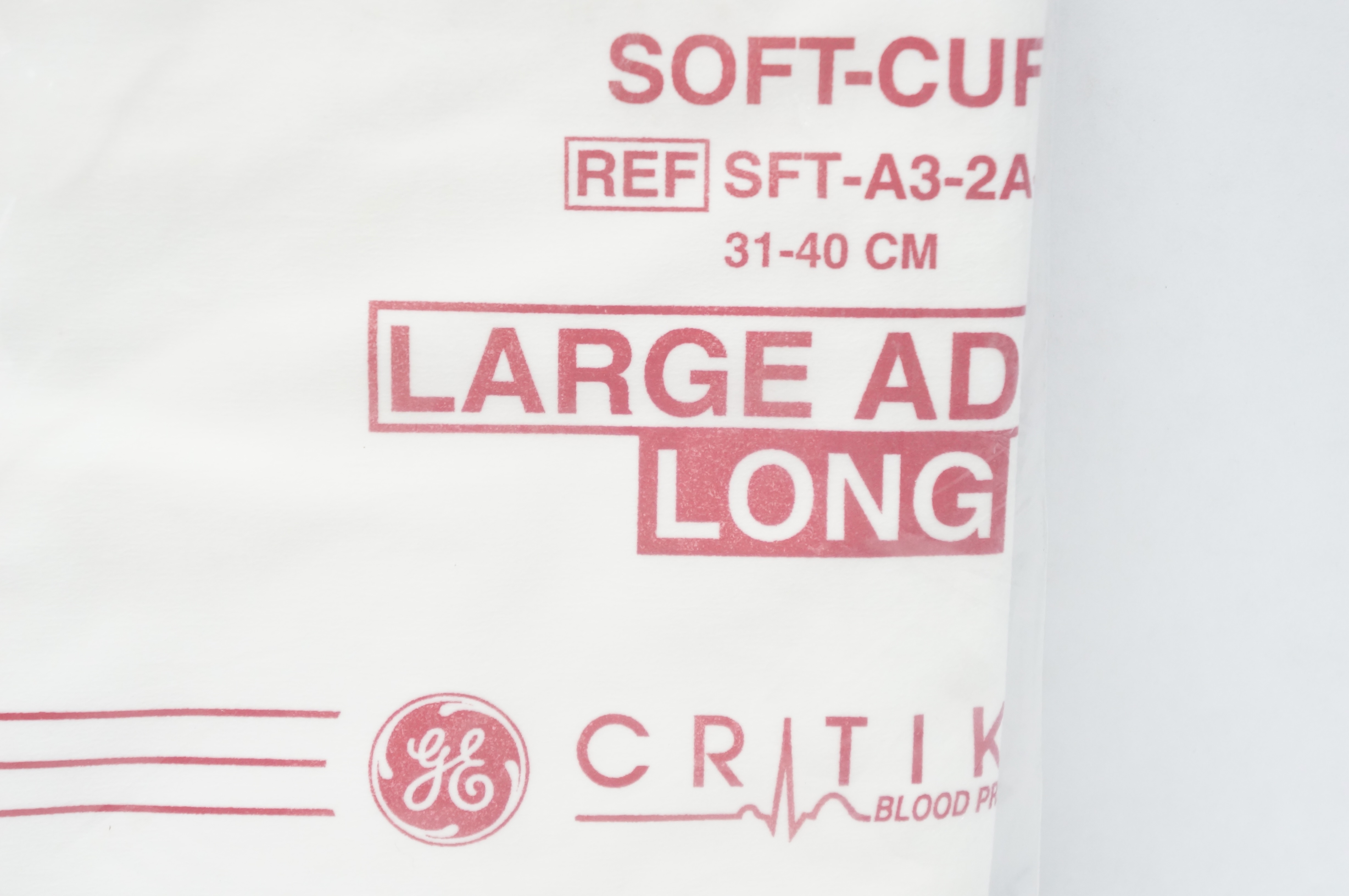 GE SFT-A3-2A-L SOFT-CUF CRITIKON BLOOD PRESSURE CUFFS 31-40CM, LARGE ADULT LONG