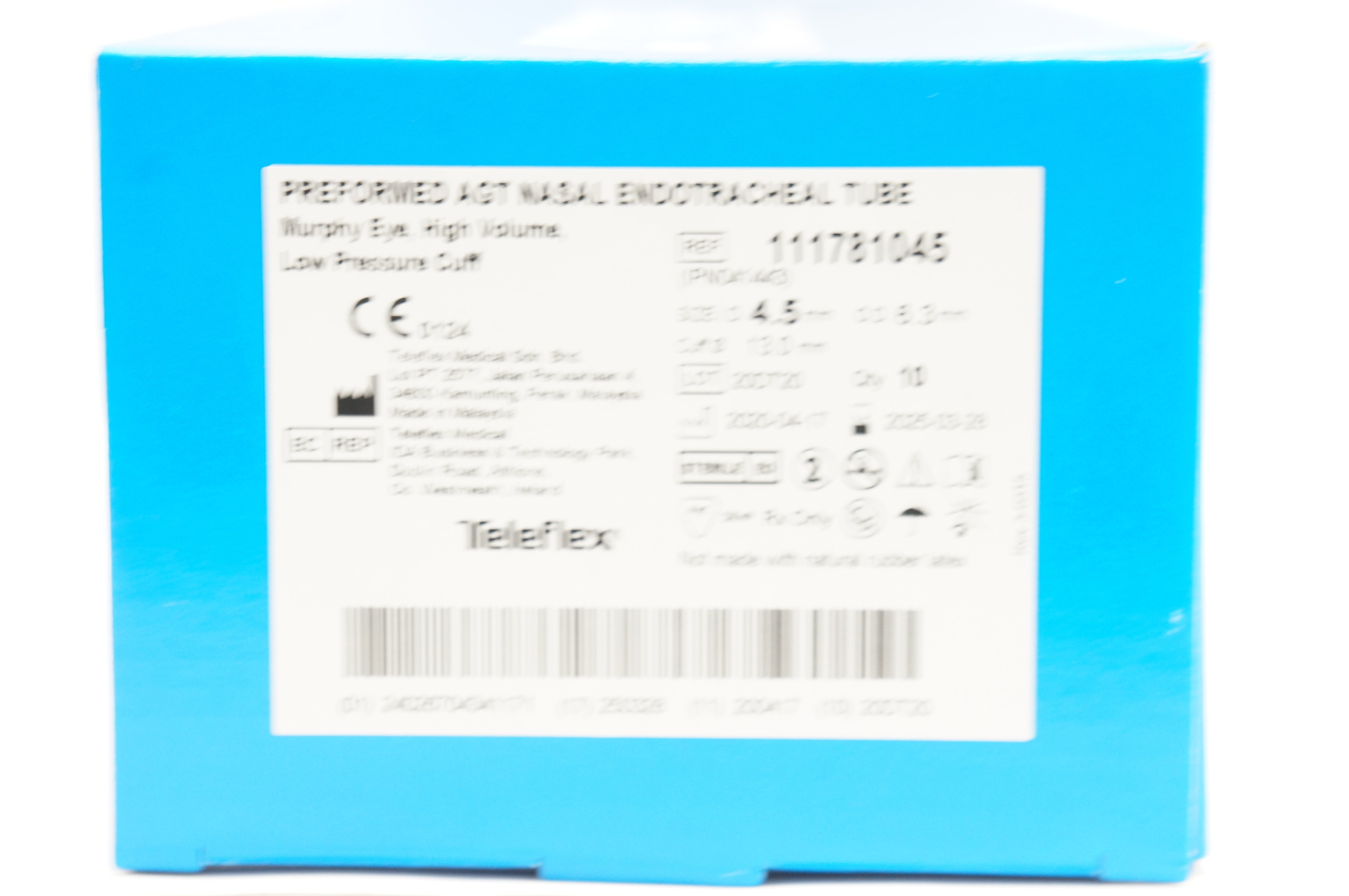 Teleflex 111781045 Preformed Nasal Endotracheal Tube 4.5 x 6.3 x 13mm -Box of 10